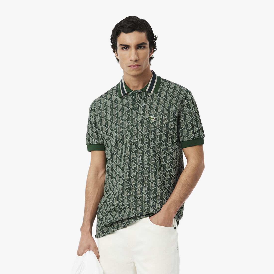 Classic Fit Monogram Jacquard Polo Shirt - DH1417-00-D1R