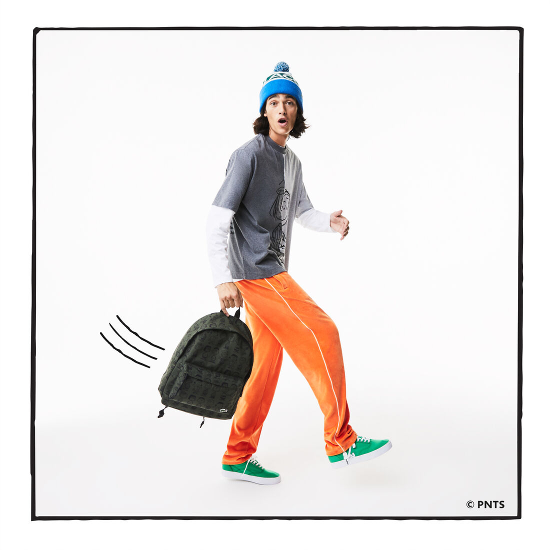 Men&rsquo;s Lacoste x Peanuts Print Canvas Backpack