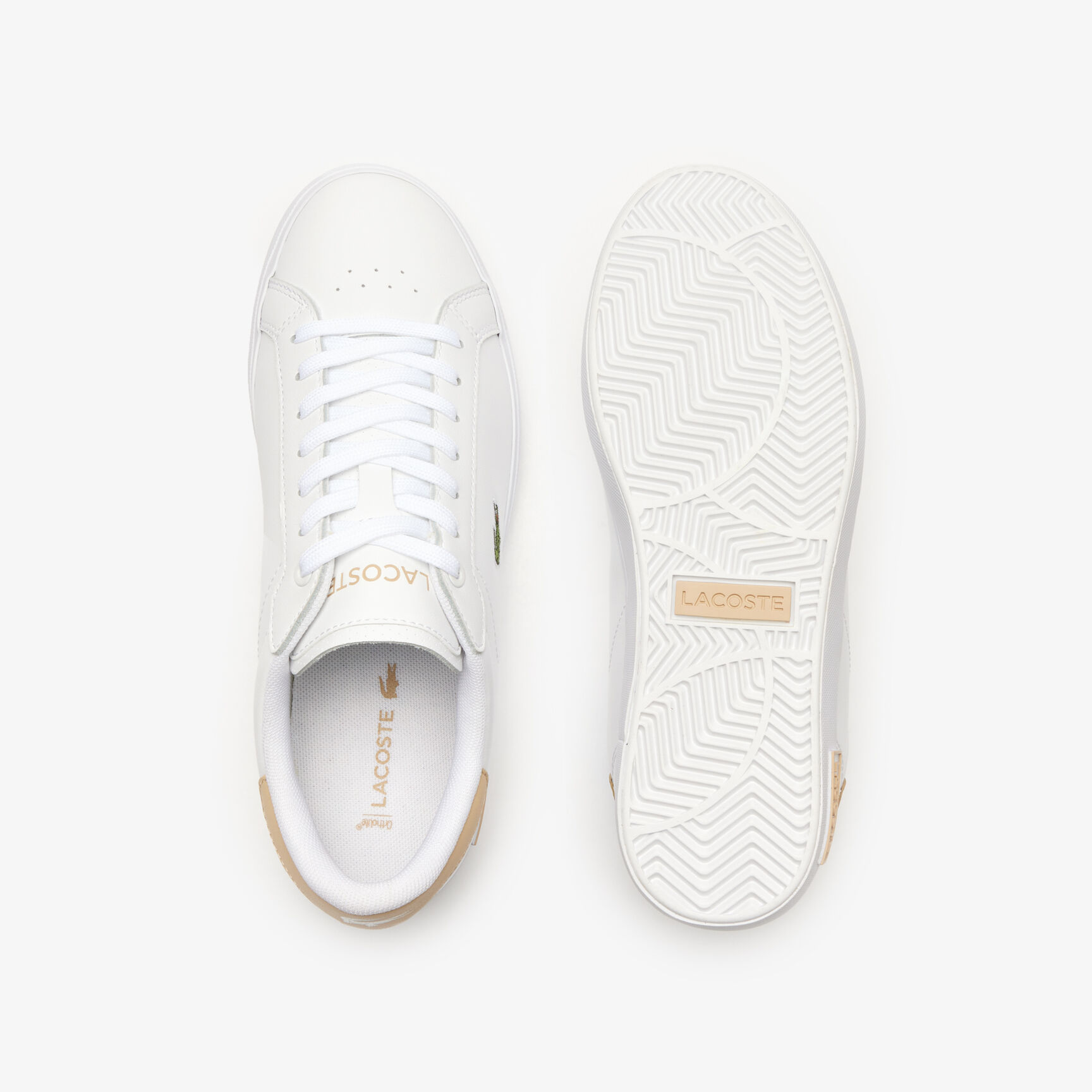Women's Powercourt Logo Tongue Leather Trainers  - 47SFA0071-2J8