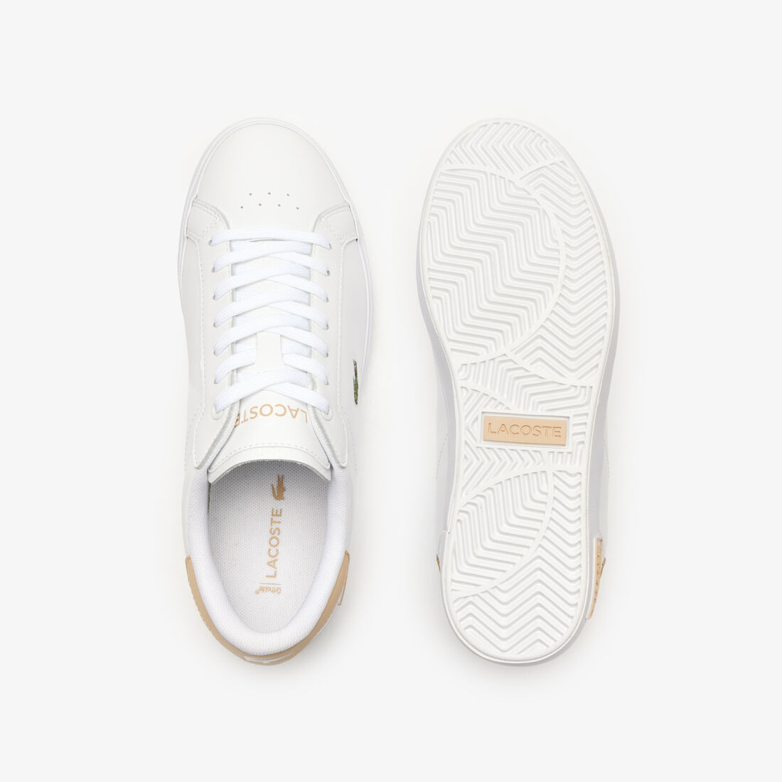 حذاء رياضي باوركورت نسائي مصنوع من الجلد Women's Powercourt Logo Tongue Leather Trainers - 47SFA0071-2J8