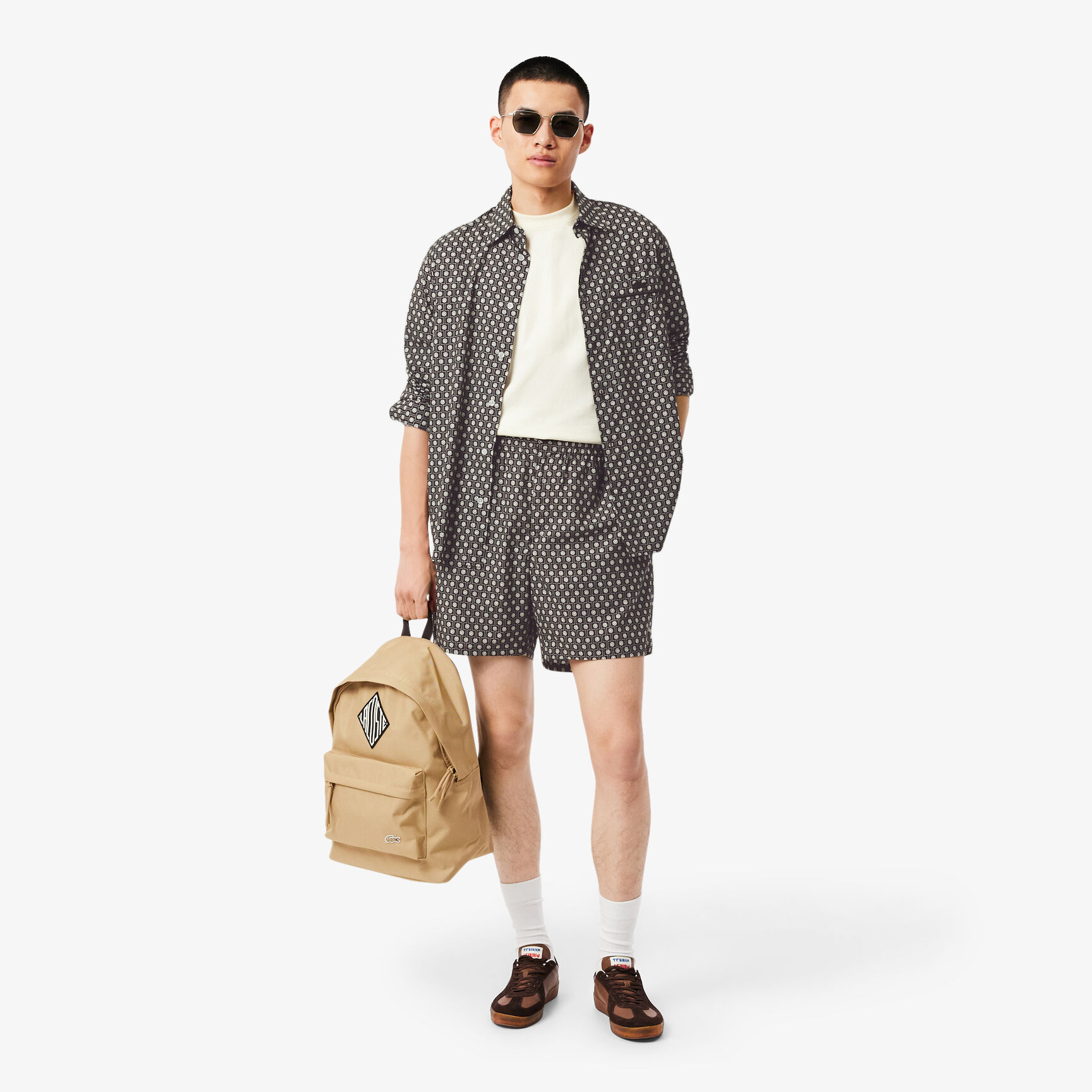 Relaxed Fit Printed Cotton Blend Shorts - GH0748-00-7FI