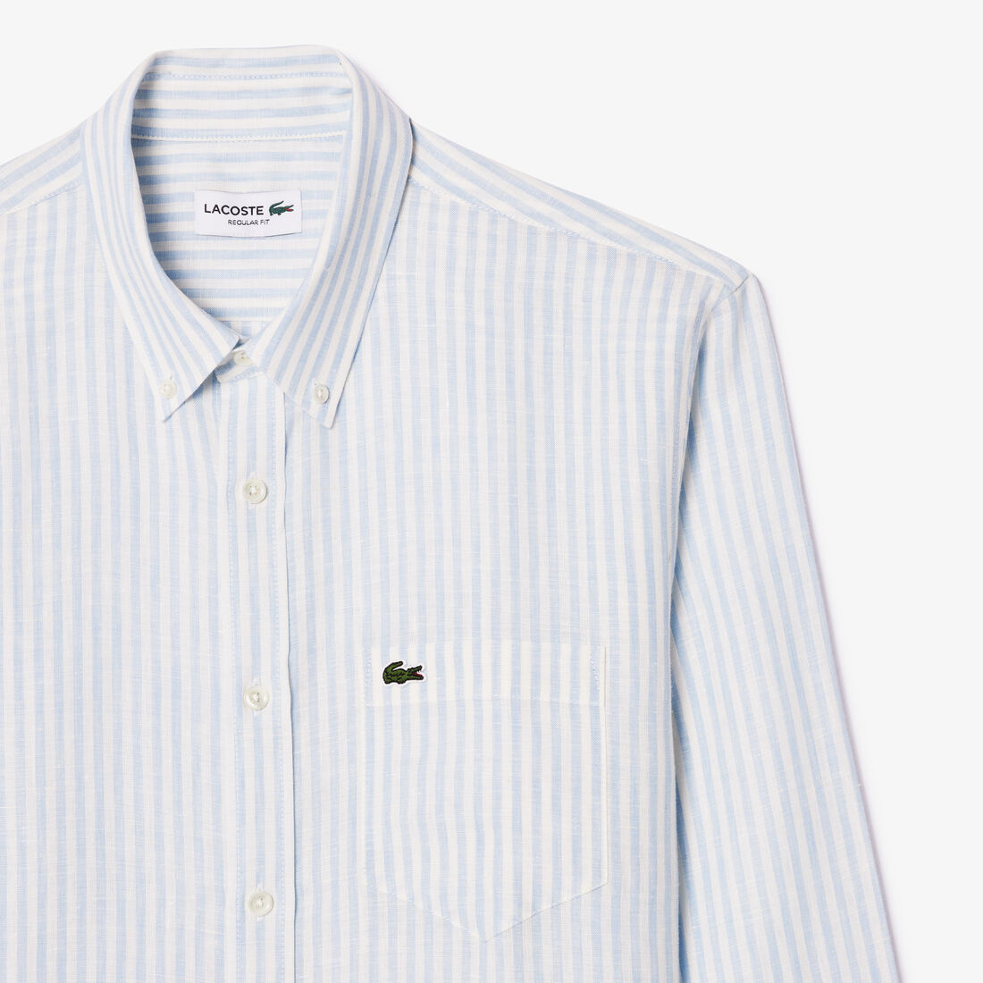قميص كتان مخطط بقصّة عادية Regular Fit Striped Linen Shirt - CH6985-00-E7B