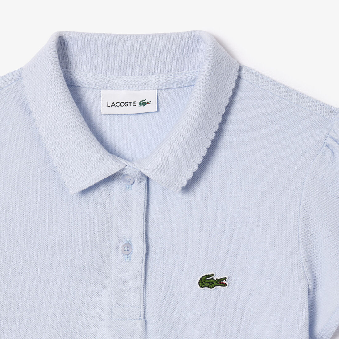 Scalloped Collar Mini Pique Polo Shirt Girls' Lacoste Scalloped Collar Mini Pique Polo Shirt - PJ3594-00-J2G