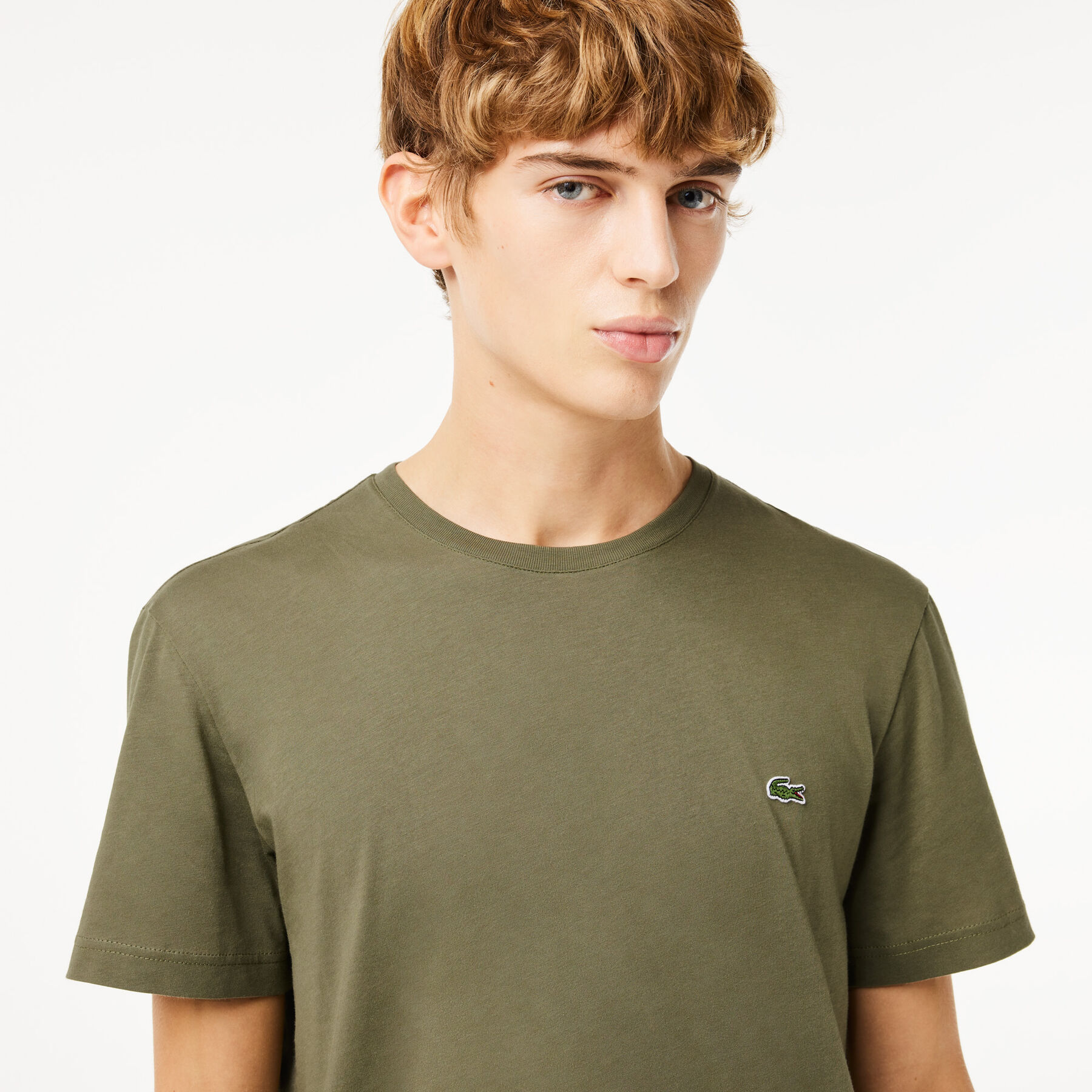 تيشيرت قطني أحادي اللون برقبة دائرية Men's Crew Neck Cotton T-shirt - TH2038-00-316