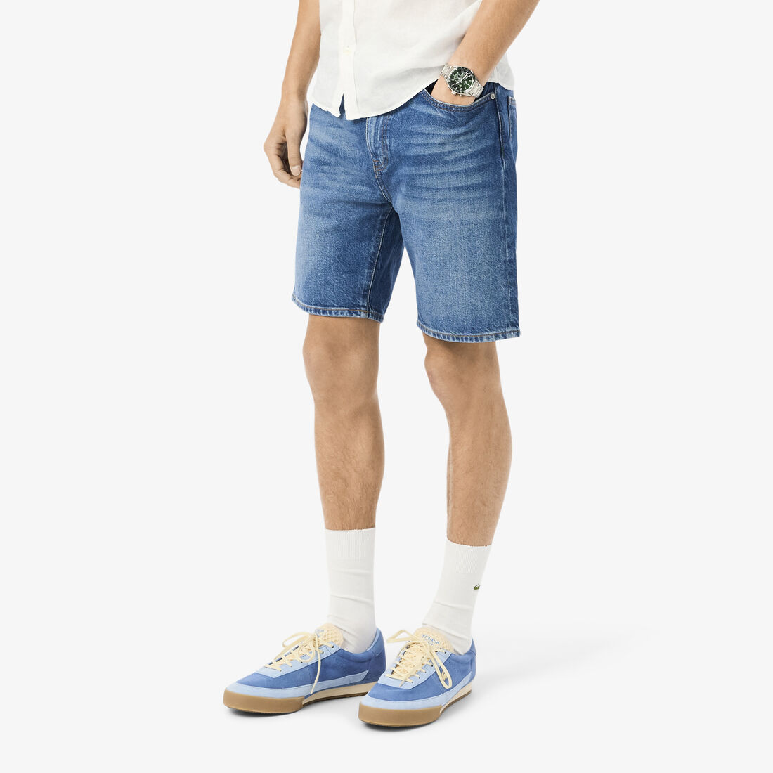 شورت برمودا جينز بقصّة مستقيمة Straight Fit Denim Bermuda Shorts - FH9932-00-MK9
