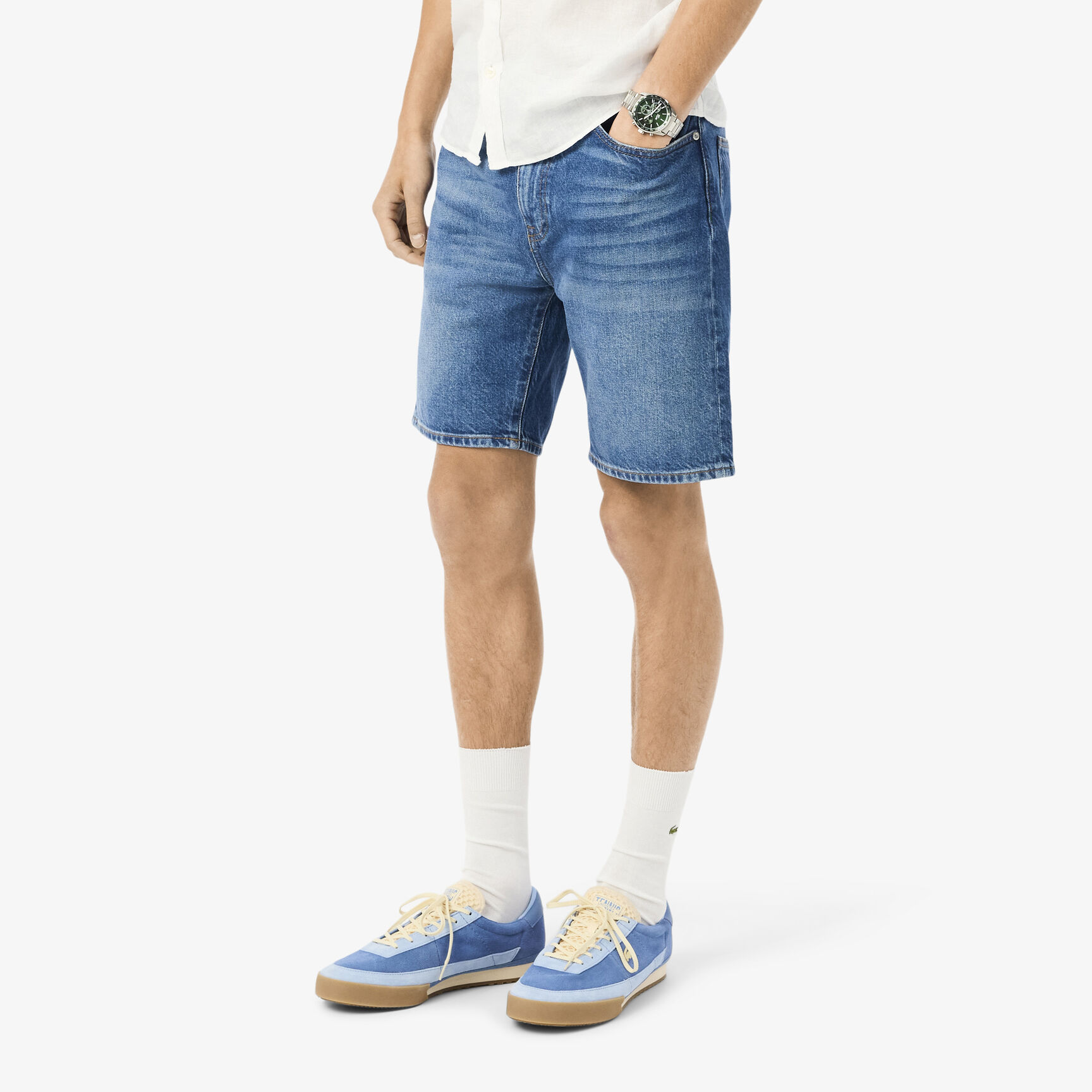 شورت برمودا جينز بقصّة مستقيمة Straight Fit Denim Bermuda Shorts - FH9932-00-MK9