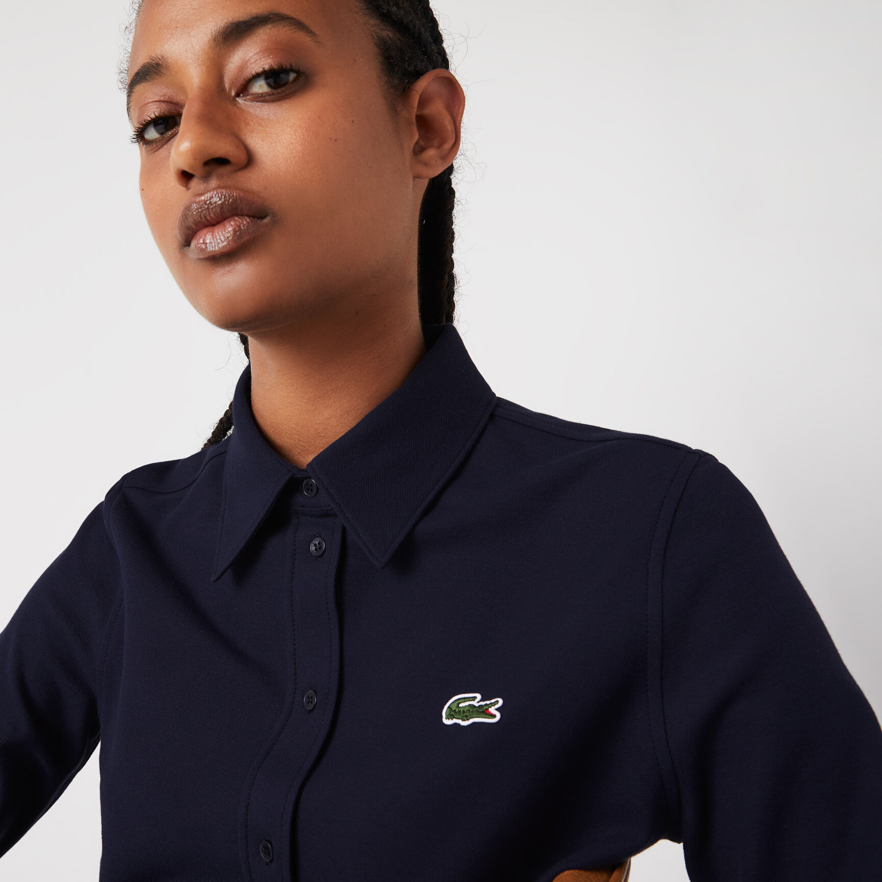 قميص لاكوست قطن بيكيه بياقة فرنسية للنساء قميص لاكوست قطن بيكيه بياقة فرنسية للنساء