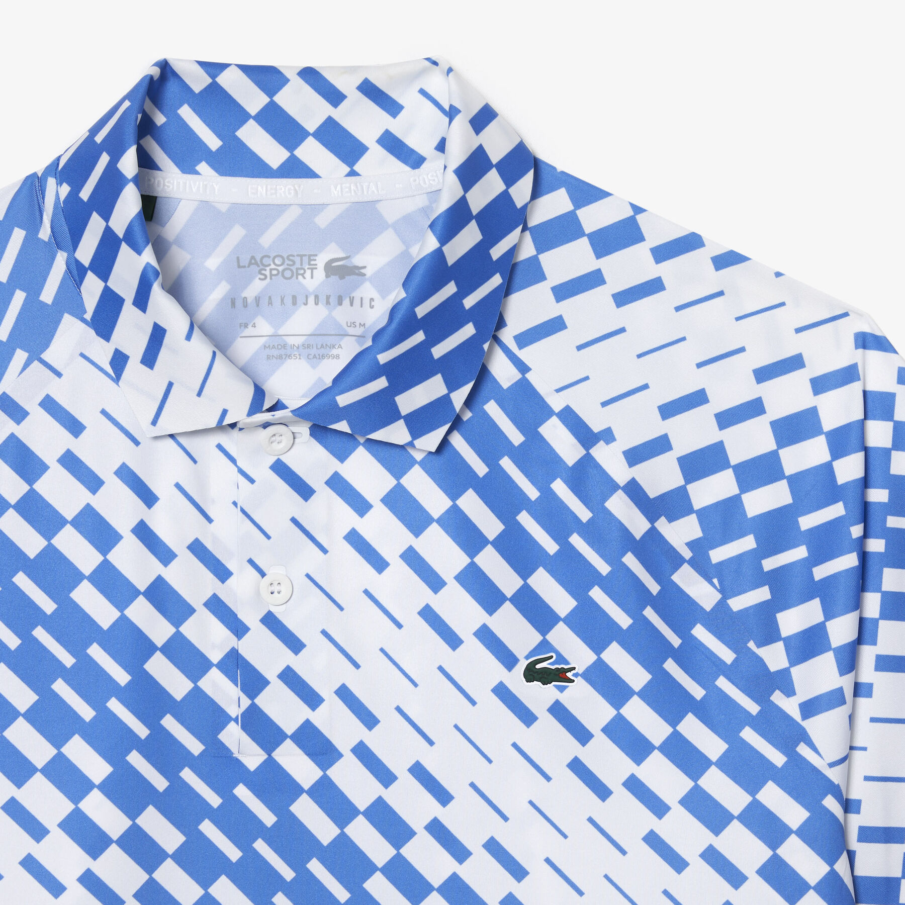 men s lacoste tennis x novak djokovic checkerboard print polo shirt