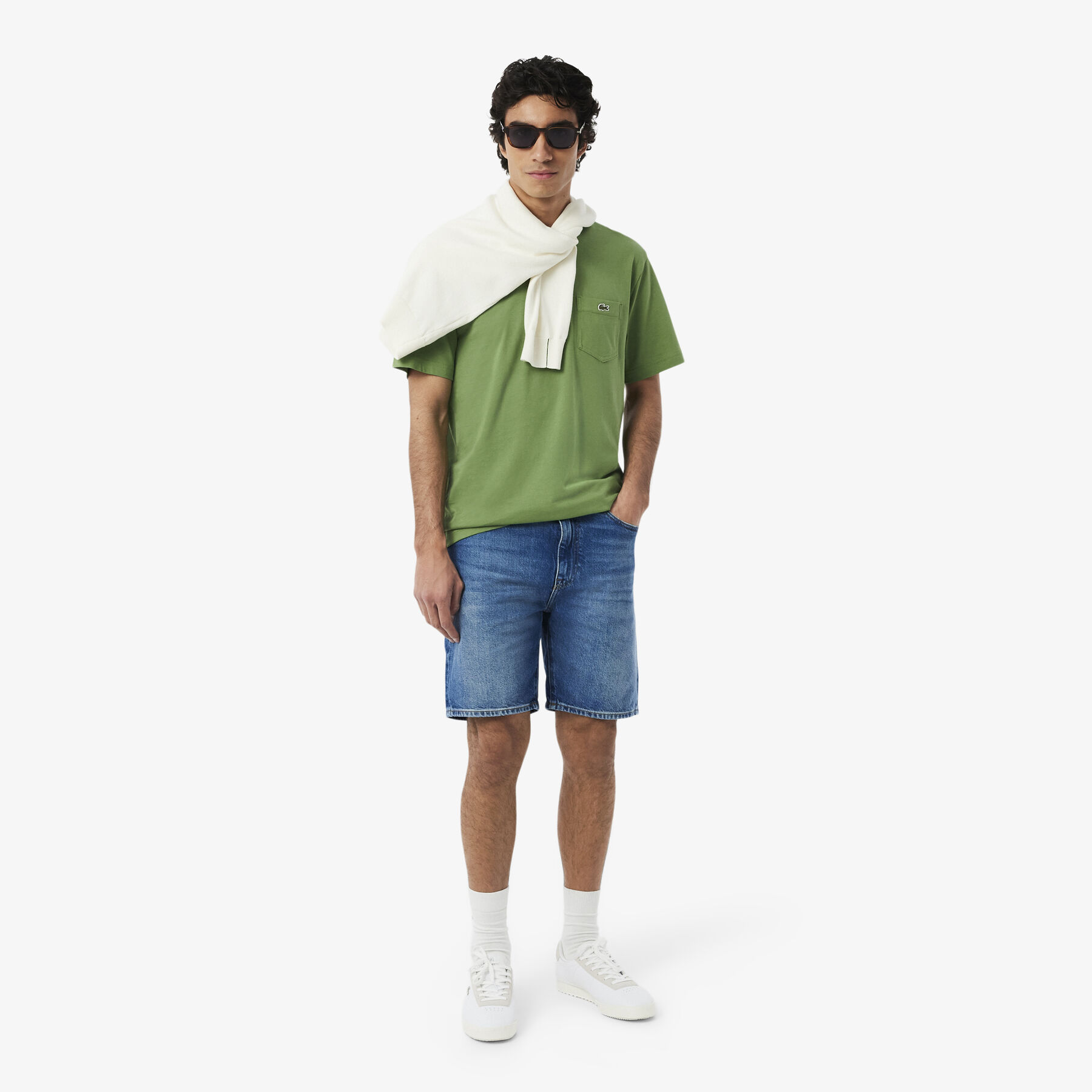 Cotton T-shirt with Breast Pocket lacoste cotton t shirt with breast pocket