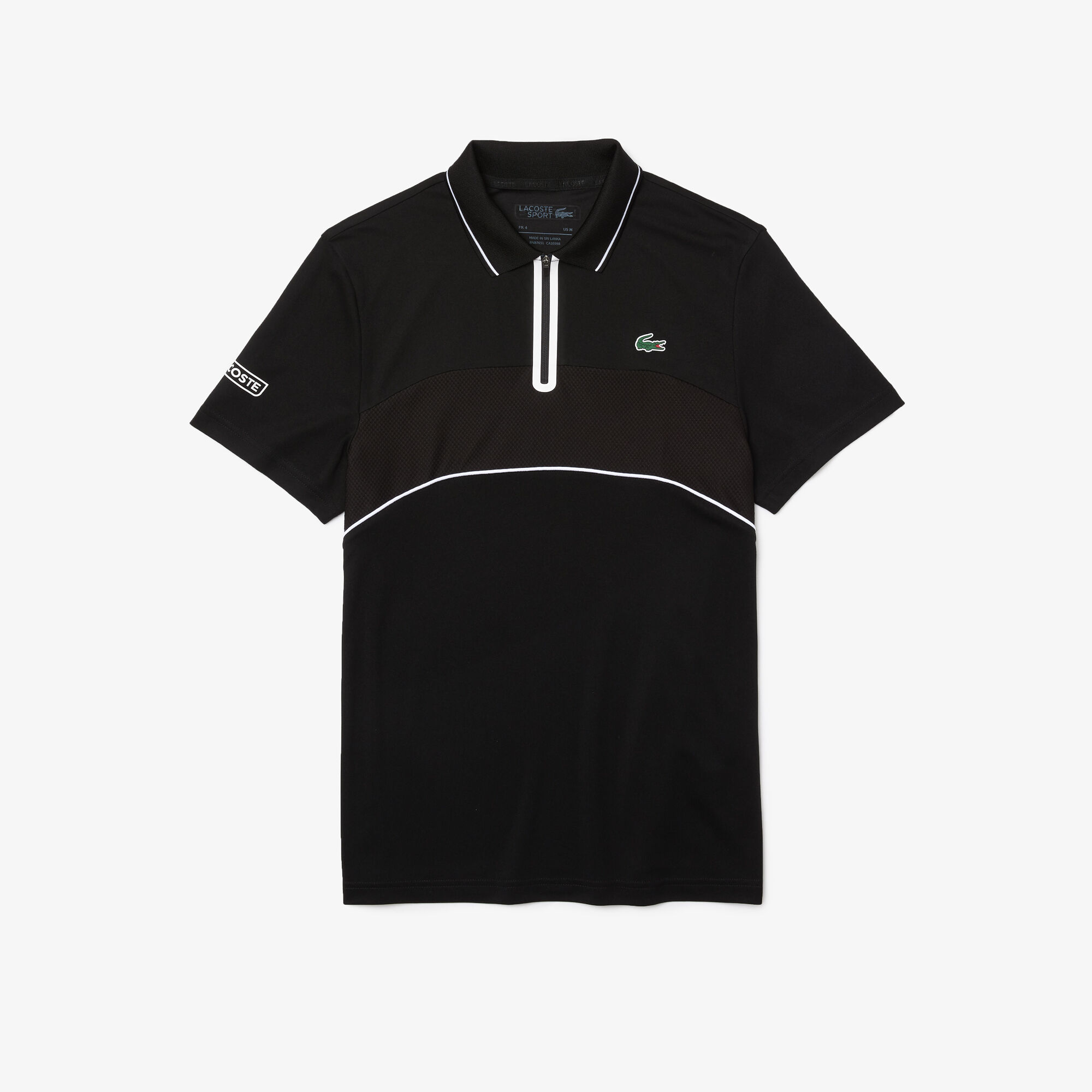 Men’s Lacoste SPORT Breathable Resistant Piqué Zip Tennis Polo Shirt