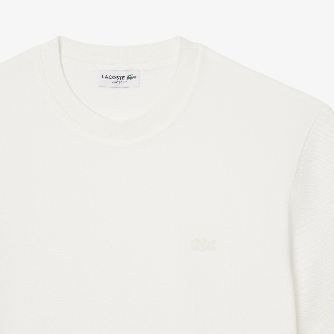 Ribbed Neck Petit Pique T-shirt Ribbed Neck Petit Pique T-shirt - TH5477-00-70V