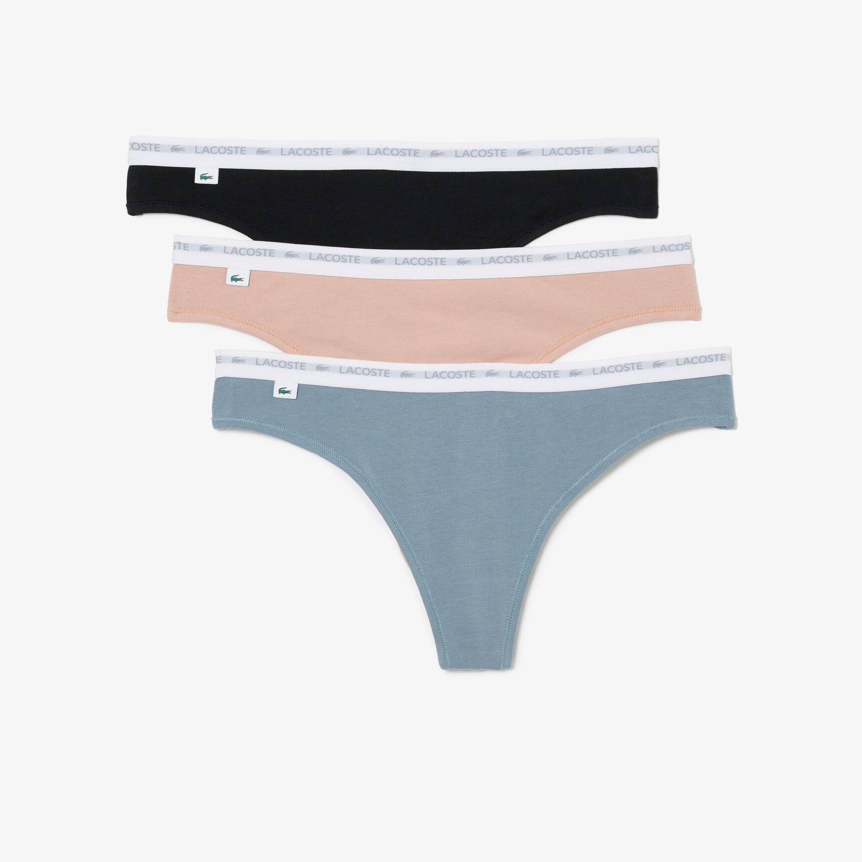 طقم ثونغ قطن مطاطي بتصميم رفيع ، 3 قطع 3-Pack Thongs - 8F1341-00-MID