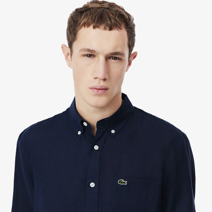 قميص كتان بقصّة عادية