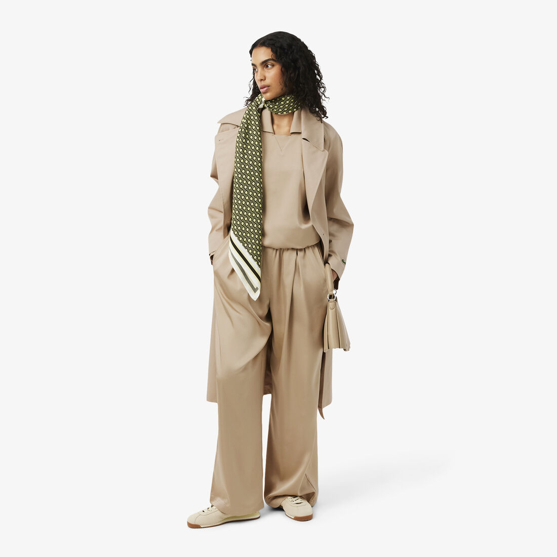 بنطال ساتان مطاطي واسع Oversized Elasticated Satin Pants - HF9801-00-X6F