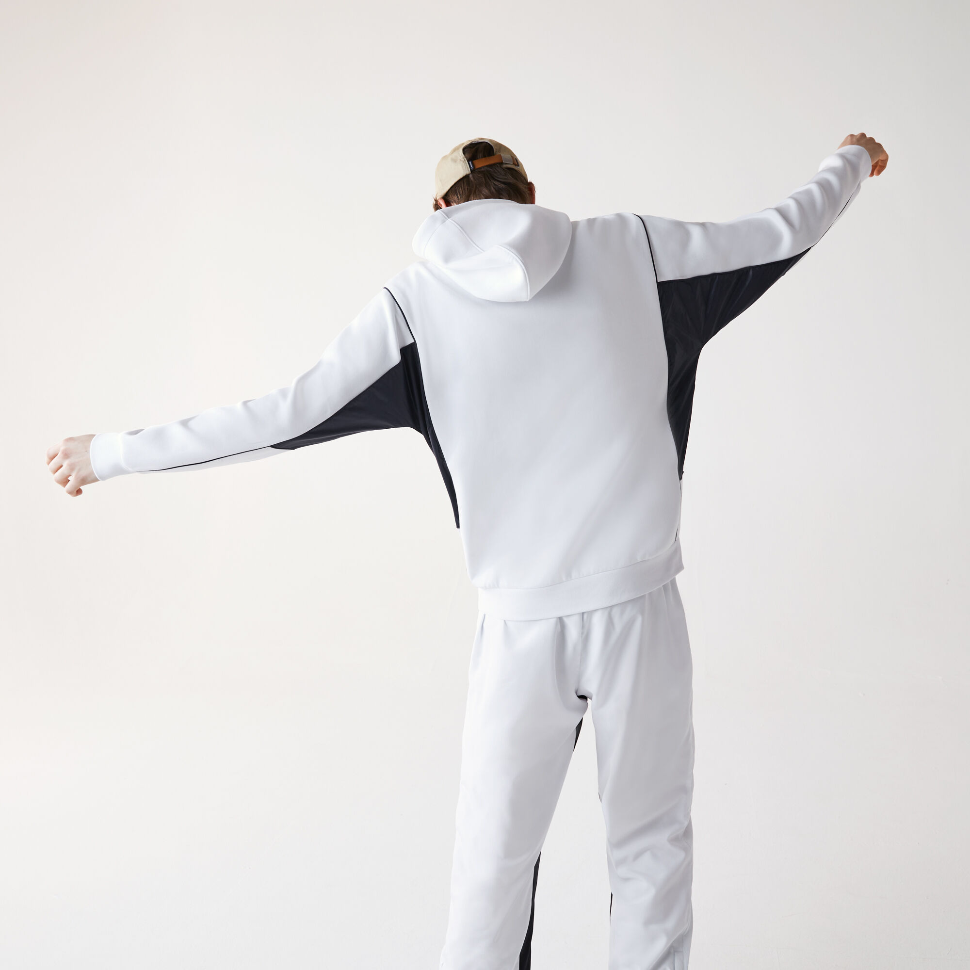 Men’s Hooded Bimaterial Stretch Cotton Sweatshirt