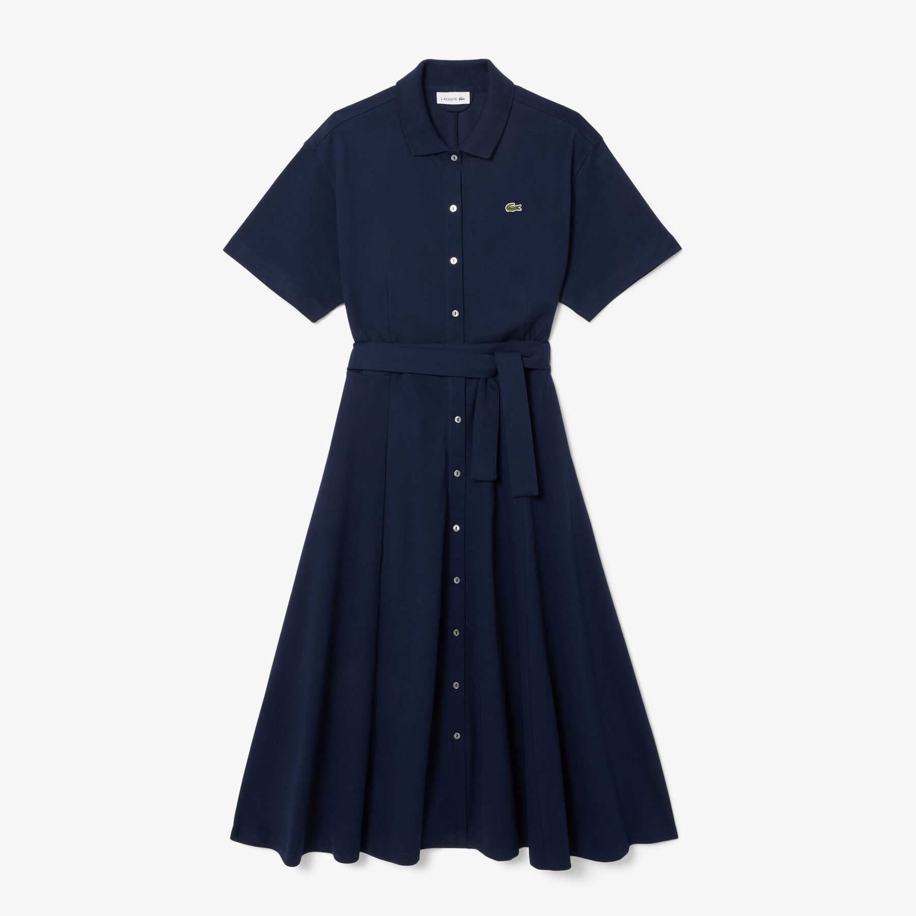 فستان بولو قصير من قماش البيكيه الصغير Flared Petit Pique Polo Dress - EF9621-00-166