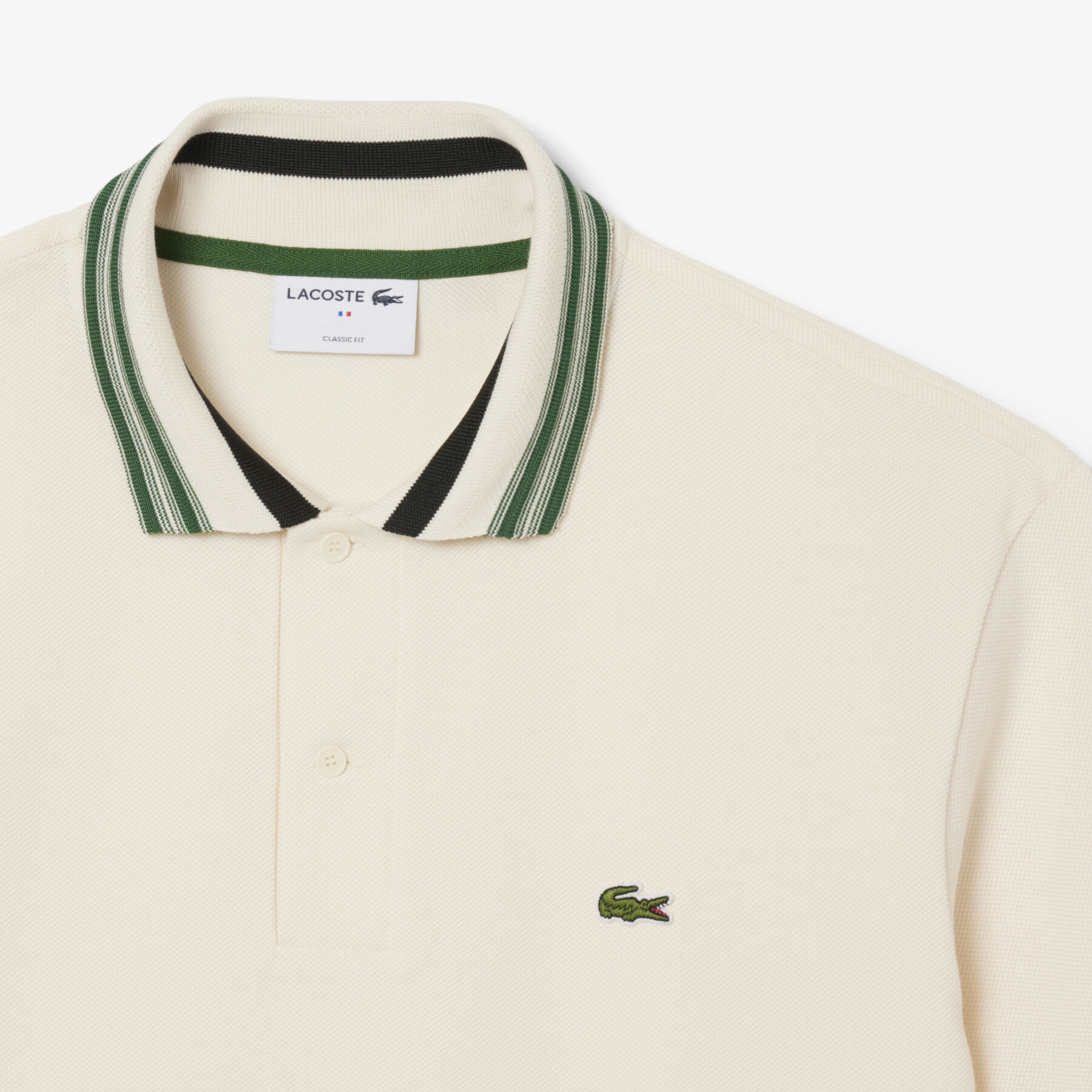 قميص بولو كلاسيكي مخطط من صنع فرنسي French Made Classic Fit Stripe Collar Polo Shirt - PH5421-00-XFJ
