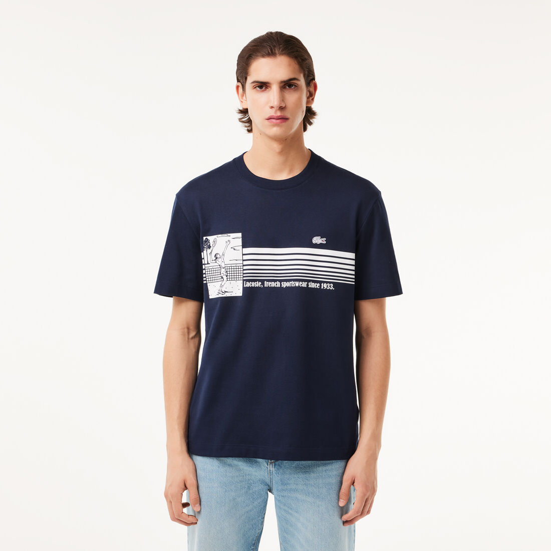 French Made Tennis Print Heavy T-shirt - TH9426-00-166