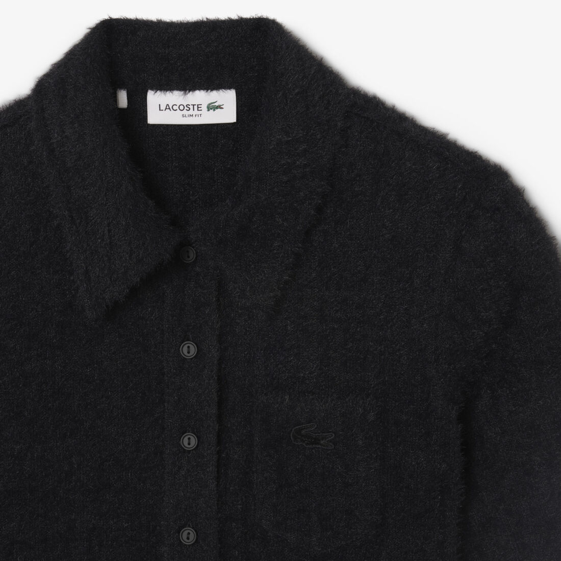 قميص بولو ضيق من نسيج محبوك Slim Fit Fuzzy Rib Knit Polo Shirt - DF8041-00-031