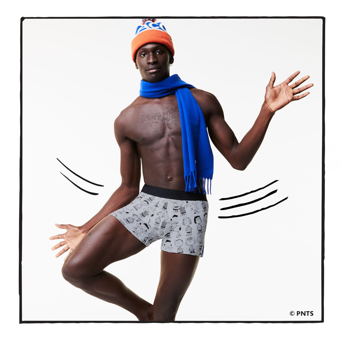 طقم سراويل داخلية من القطن العضوي للرجال من Lacoste x Peanuts