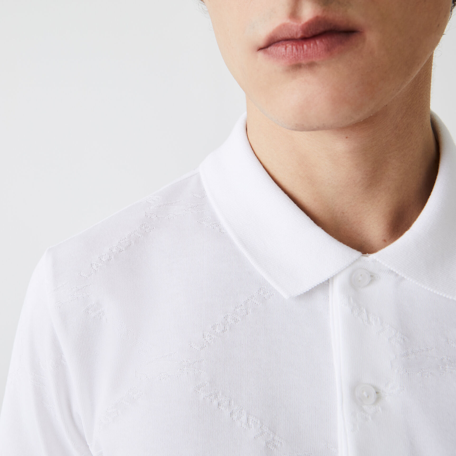 قميص بولو بأنماط مونوغرام وقصة اعتيادية مجموعة Lacoste LIVE للرجال قميص بولو بأنماط مونوغرام وقصة اعتيادية مجموعة Lacoste LIVE للرجال