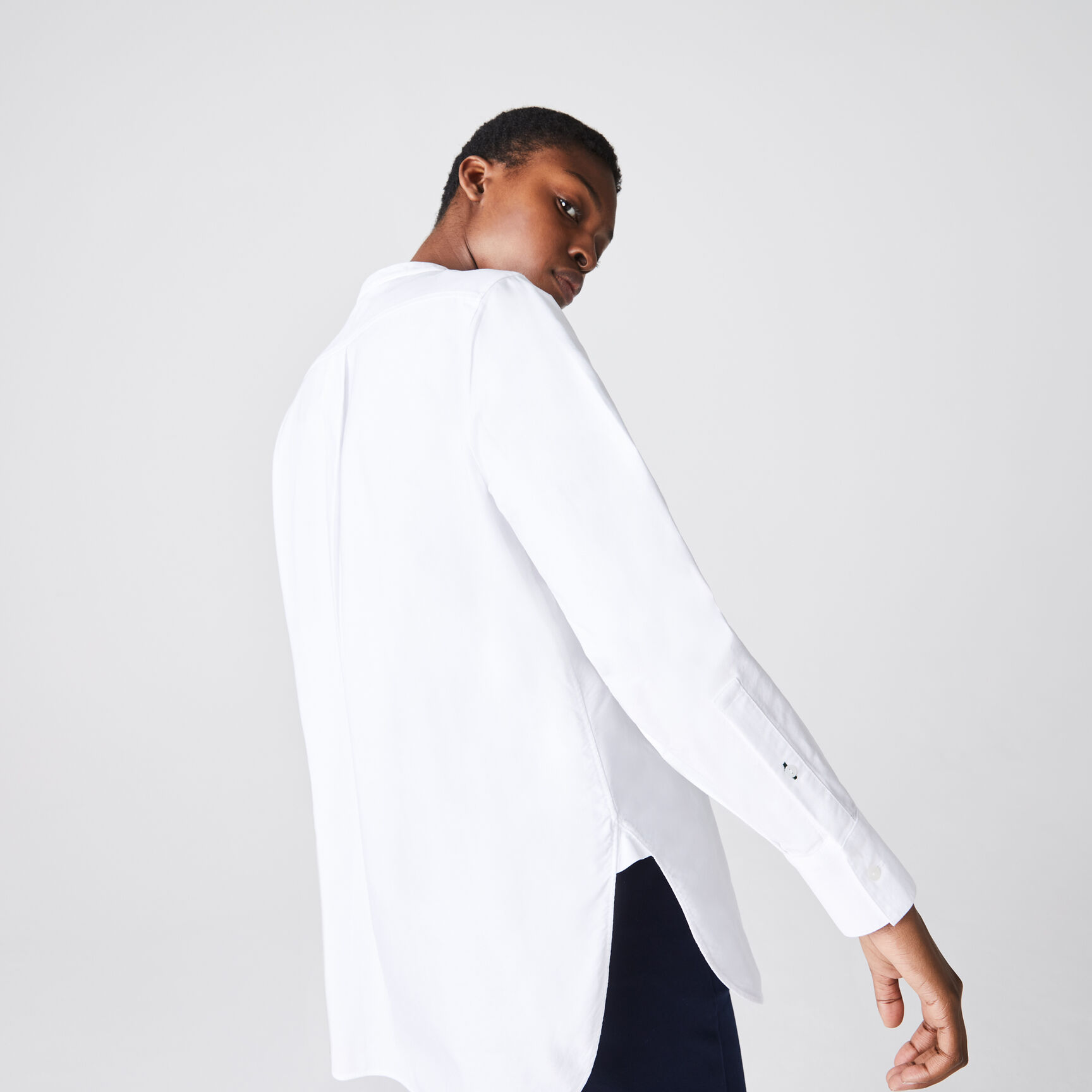 Women’s Regular Fit Mandarin Collar Oxford Cotton Shirt Women’s Regular Fit Mandarin Collar Oxford Cotton Shirt