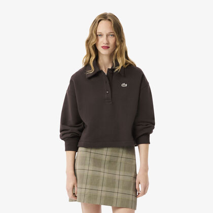 Oversized Fleece Polo Collar Sweatshirt