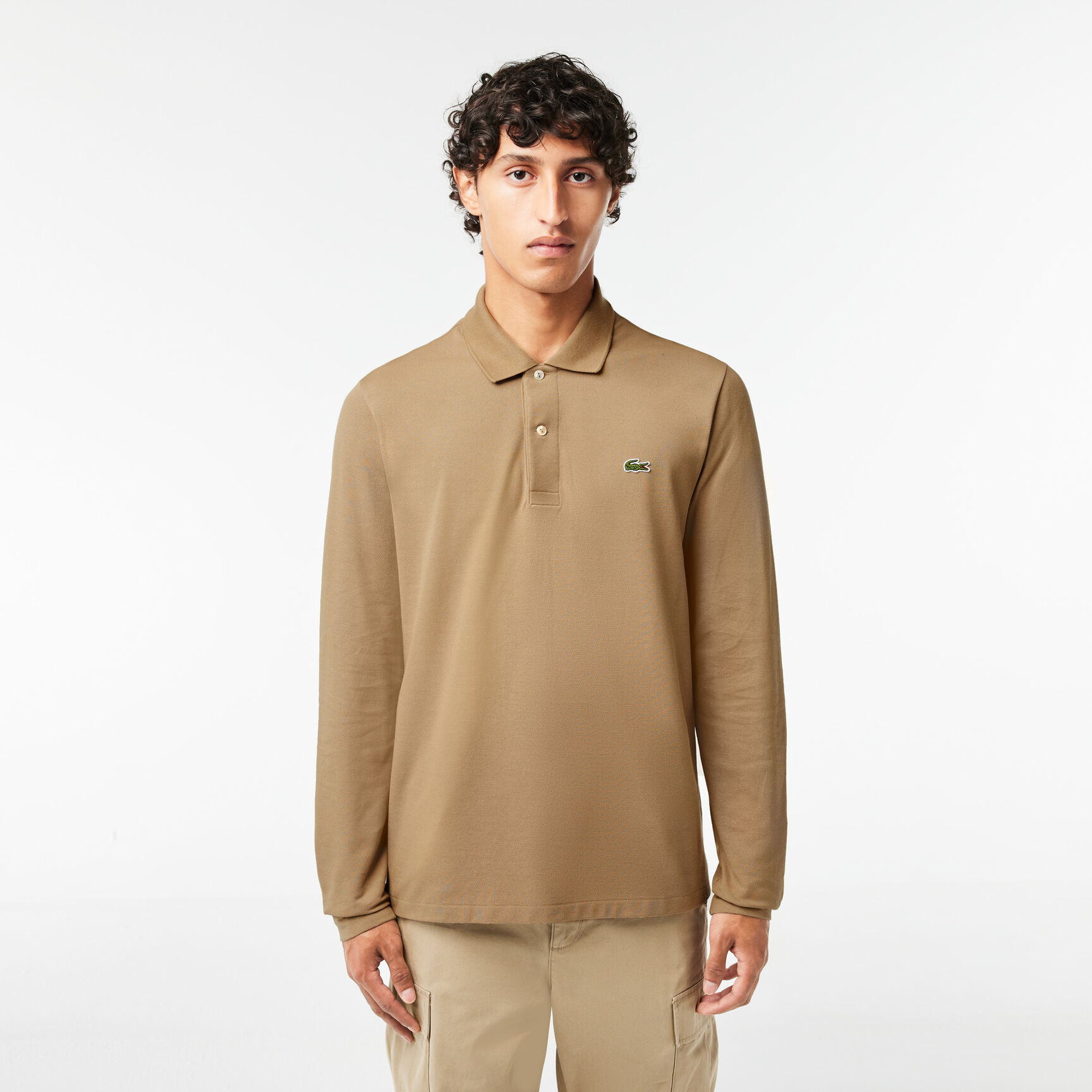 قميص بولو كلاسيكي بأكمام طويلة مقاس L.12.12 Original L.12.12 Long Sleeve Cotton Polo Shirt - L1312-00-CB8