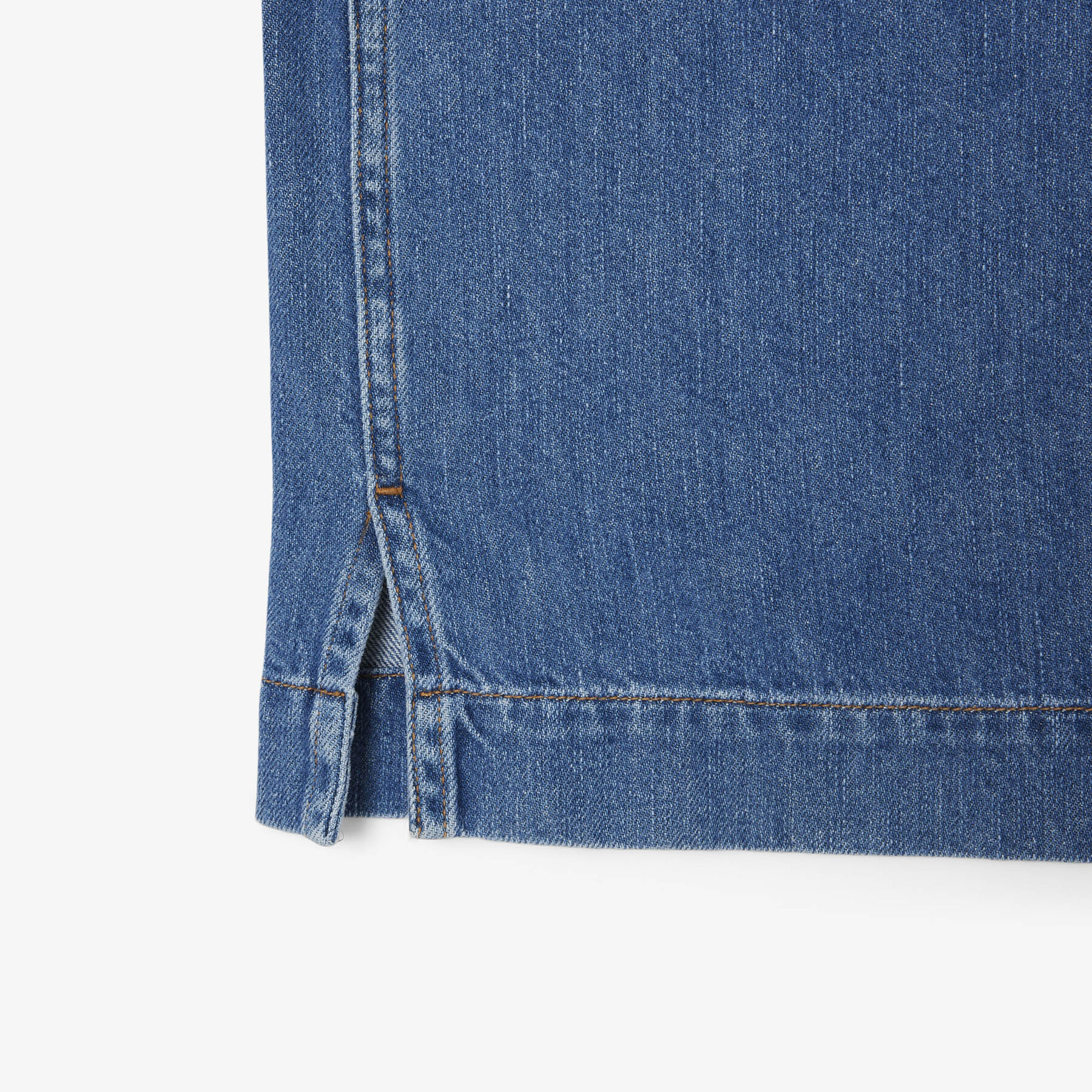 قميص بولو جينز خفيف الوزن وواسع Oversized Lightweight Denim Polo Shirt - CF0051-00-36L