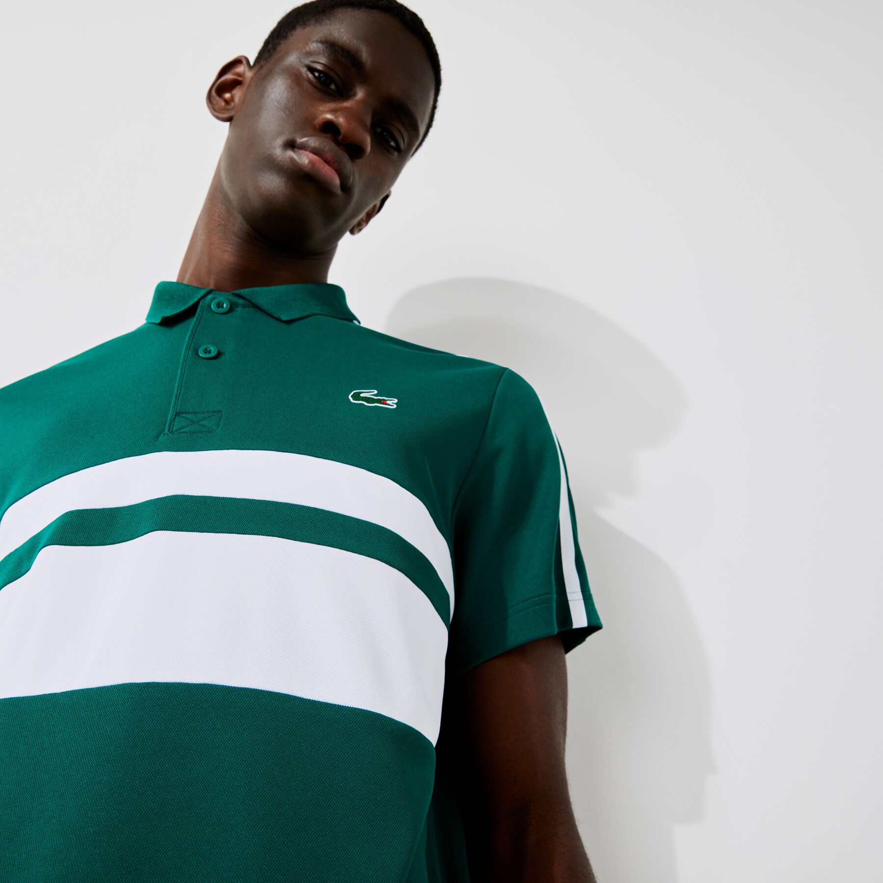 men s lacoste sport breathable resistant piqu  tennis polo shirt