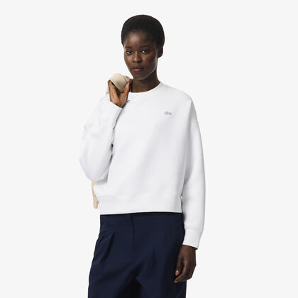 lacoste oversized double face jersey sweatshirt