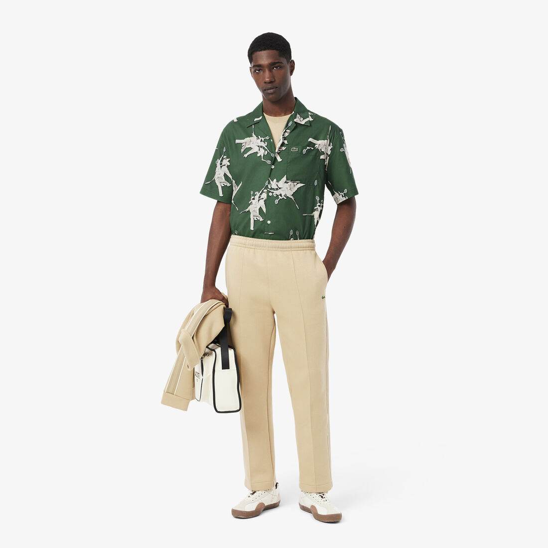 قميص بطبعة رينيه لاكوست بقصة مريحة Relaxed Fit Rene Lacoste Print Shirt - CH0113-00-132