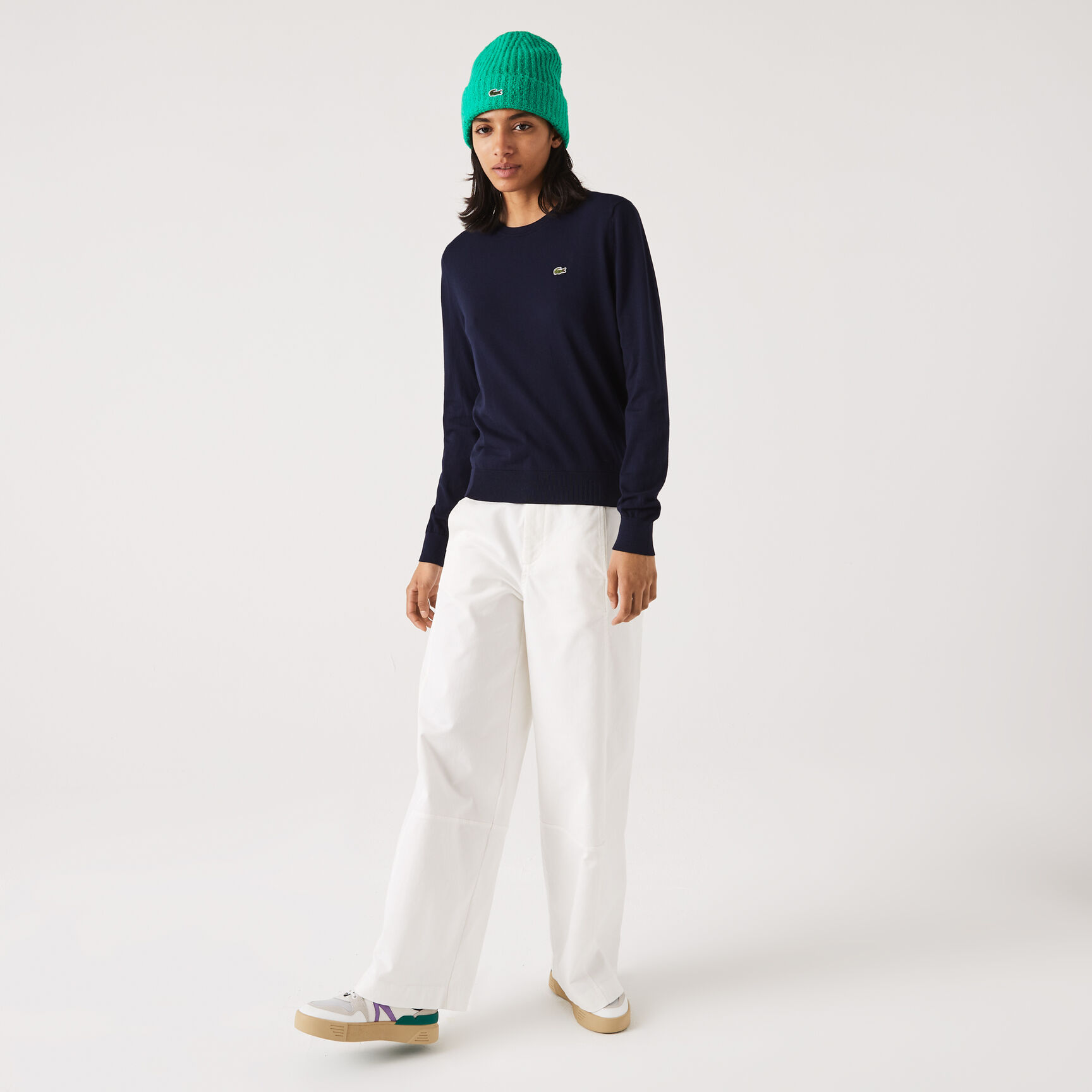 سترة قطن عضوي بفتحة رقبة مستديرة للنساء سترة قطن عضوي بفتحة رقبة مستديرة للنساء