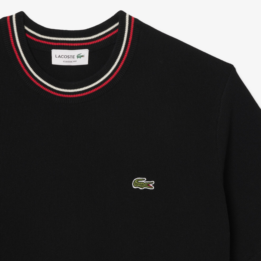 تي شيرت مخطط كلاسيكي بقصّة كلاسيكية Classic Fit Stripe Detail Knit T-Shirt - AH9301-00-DVI