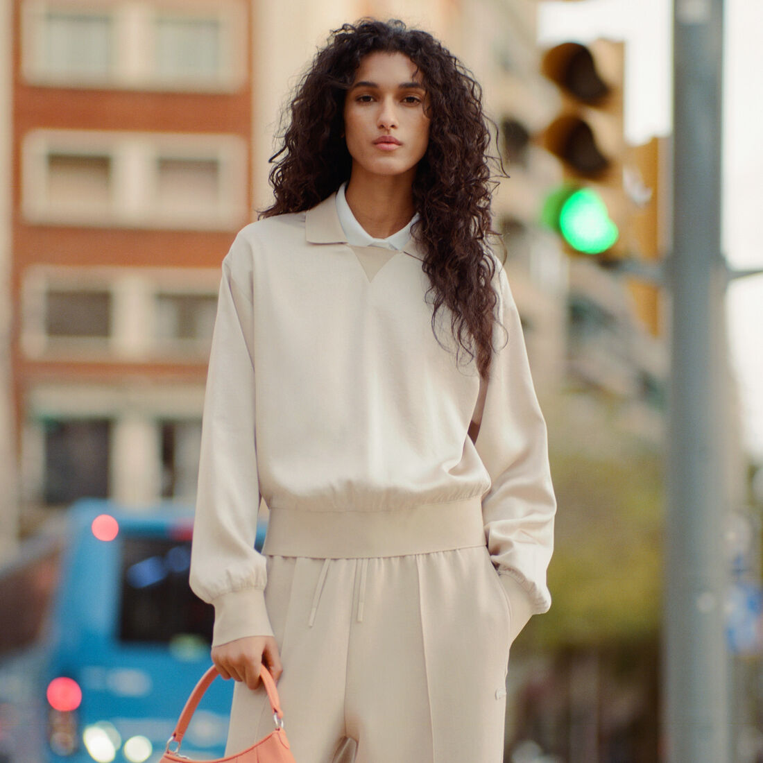 Relaxed Fit Satin Polo Shirt Relaxed Fit Satin Polo Shirt - CF9802-00-X6F