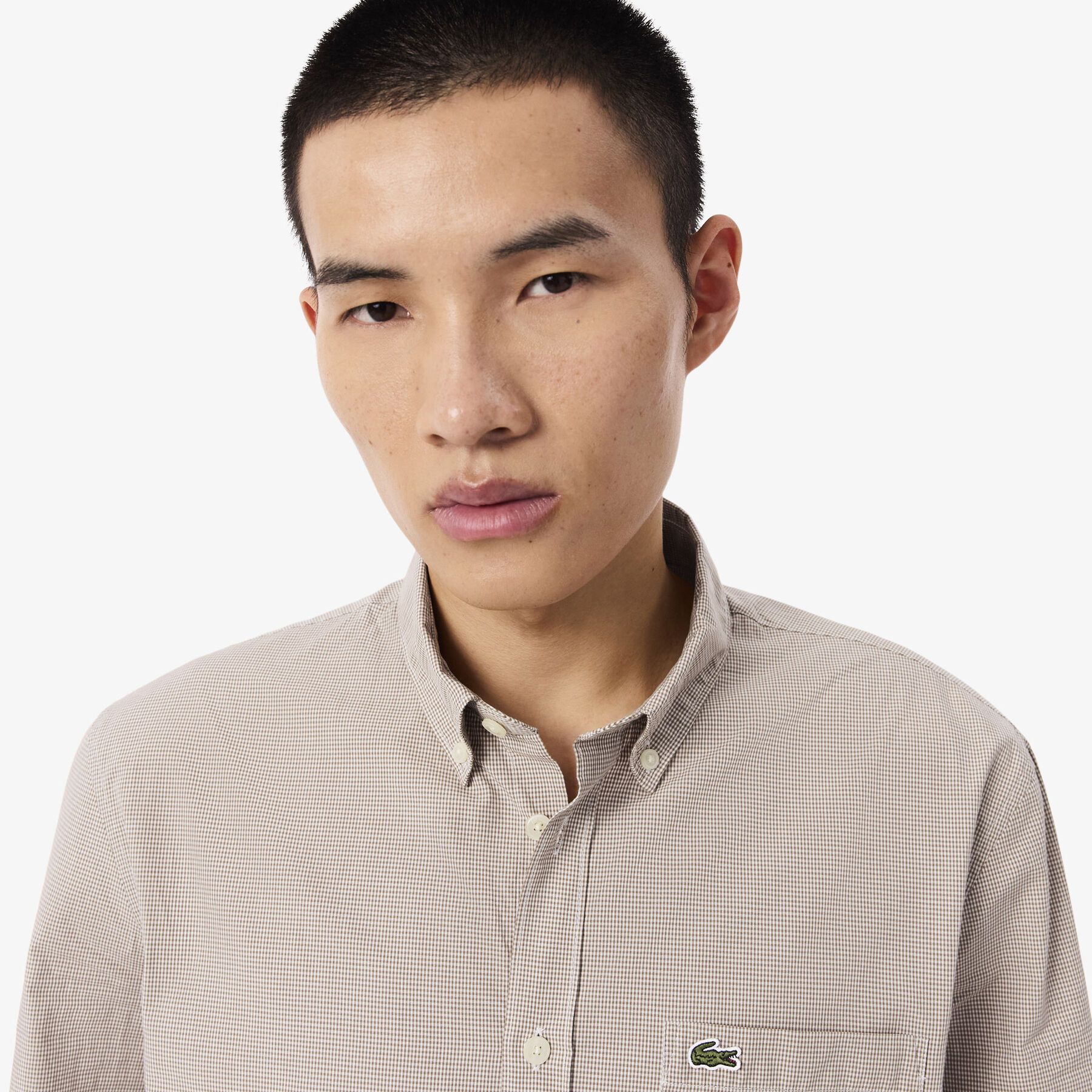 Regular Fit Gingham Poplin Shirt lacoste regular fit gingham poplin shirt