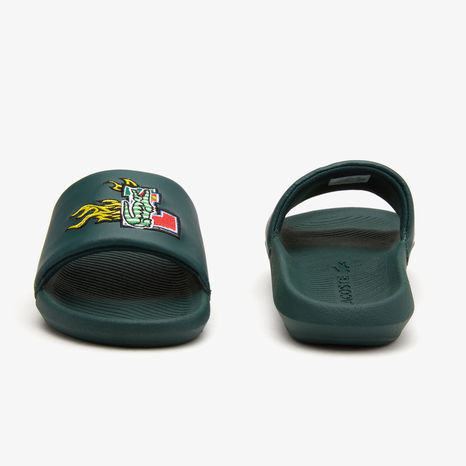 men s lacoste croco synthetic slides
