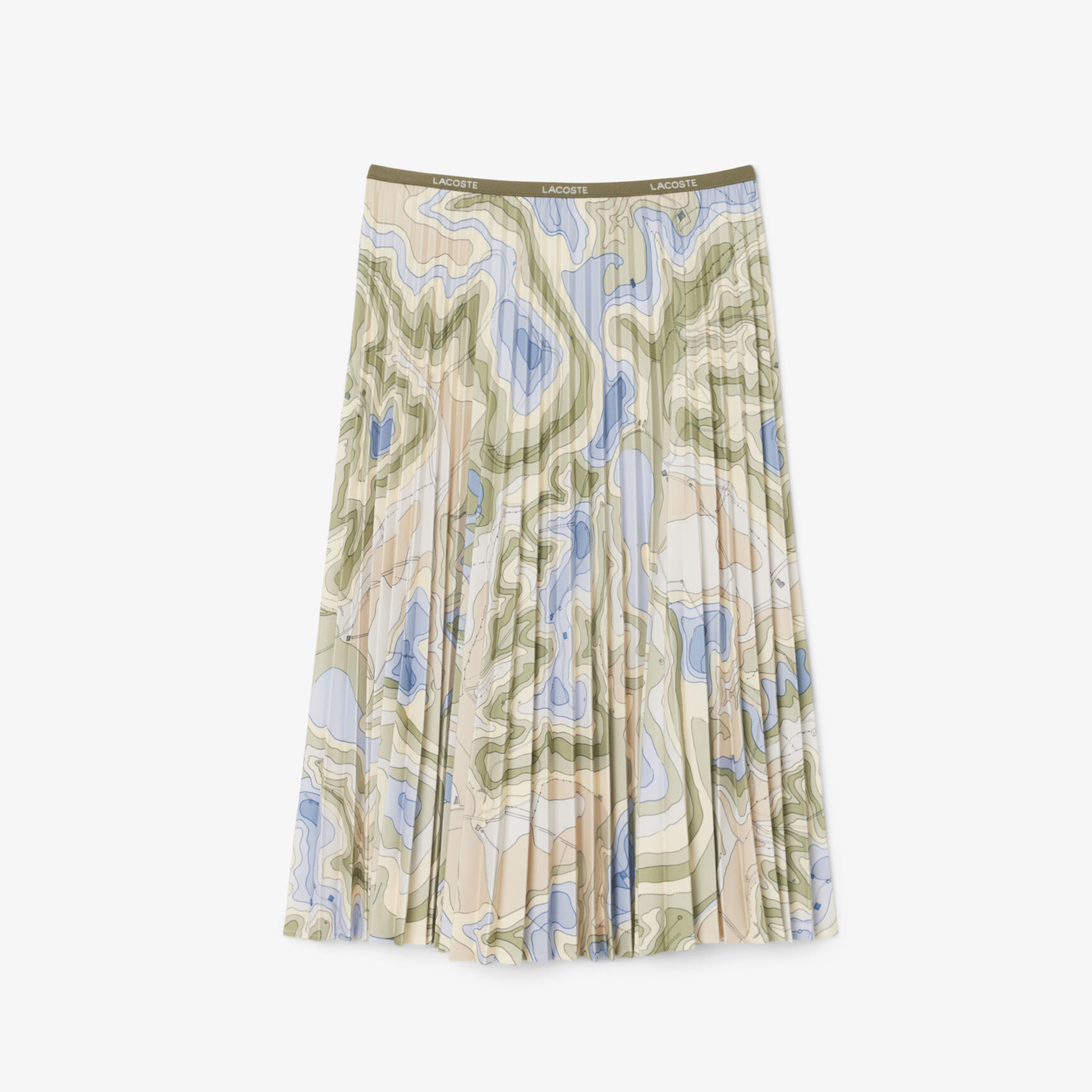 Topography Print Pleated Skirt - JF0340-00-87I
