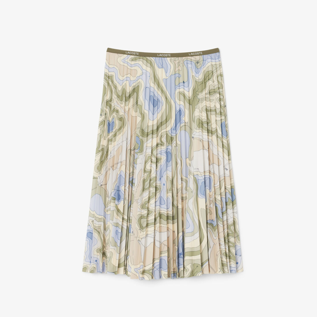 تنورة مطوية بطبعة طبوغرافية Topography Print Pleated Skirt - JF0340-00-87I