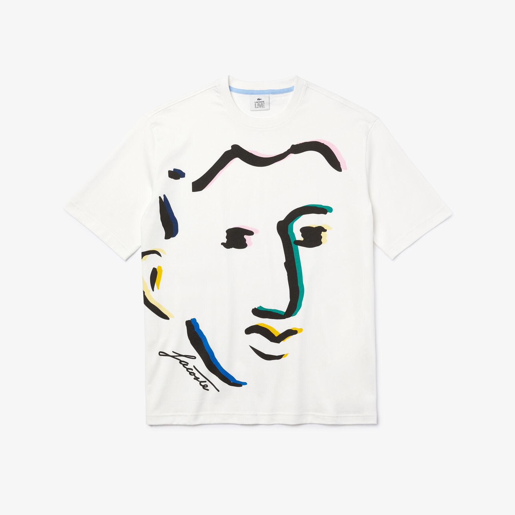 Unisex Lacoste LIVE Face Print Cotton T-shirt unisex lacoste live face print cotton t shirt