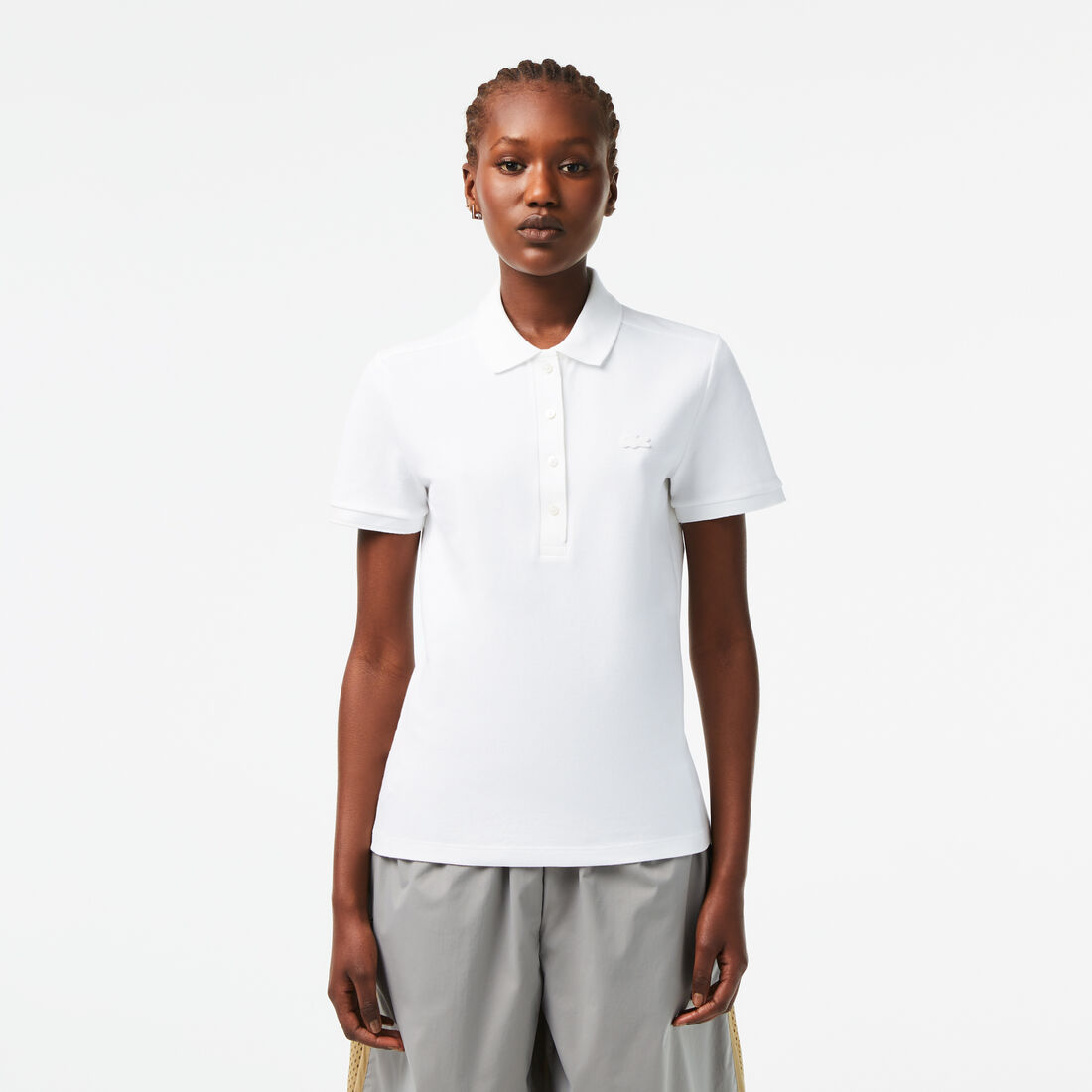 Women's Lacoste Slim fit Stretch Cotton Pique Polo Shirt - PF5462-00-001