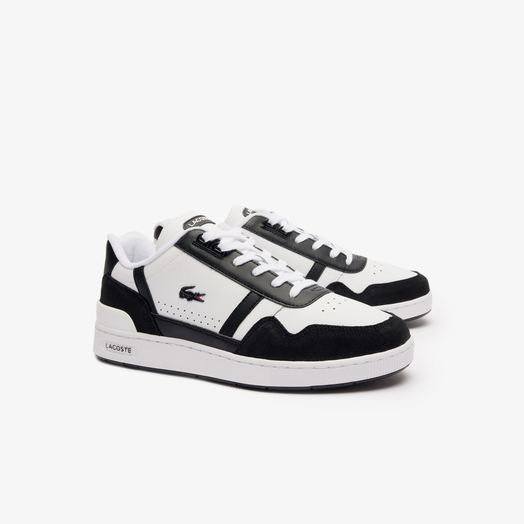 حذاء رياضي رجالي من الجلد بشعار الماركة T-Clip Men's T-Clip Logo Leather Trainers - 47SMA0073-147