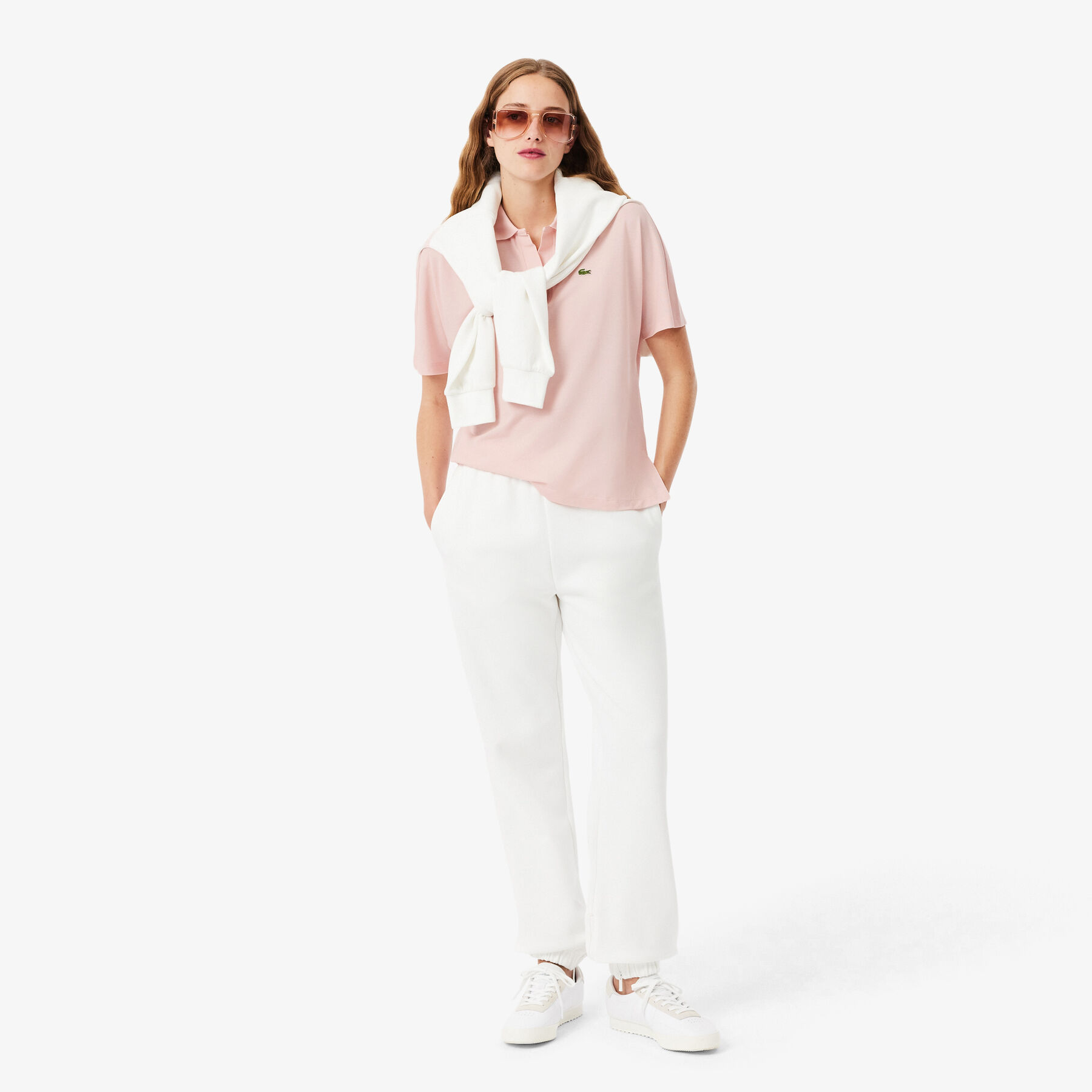 قميص بولو فضفاض بقصة مريحة Relaxed Fit Fluid Pique Polo Shirt - PF1123-00-ADY