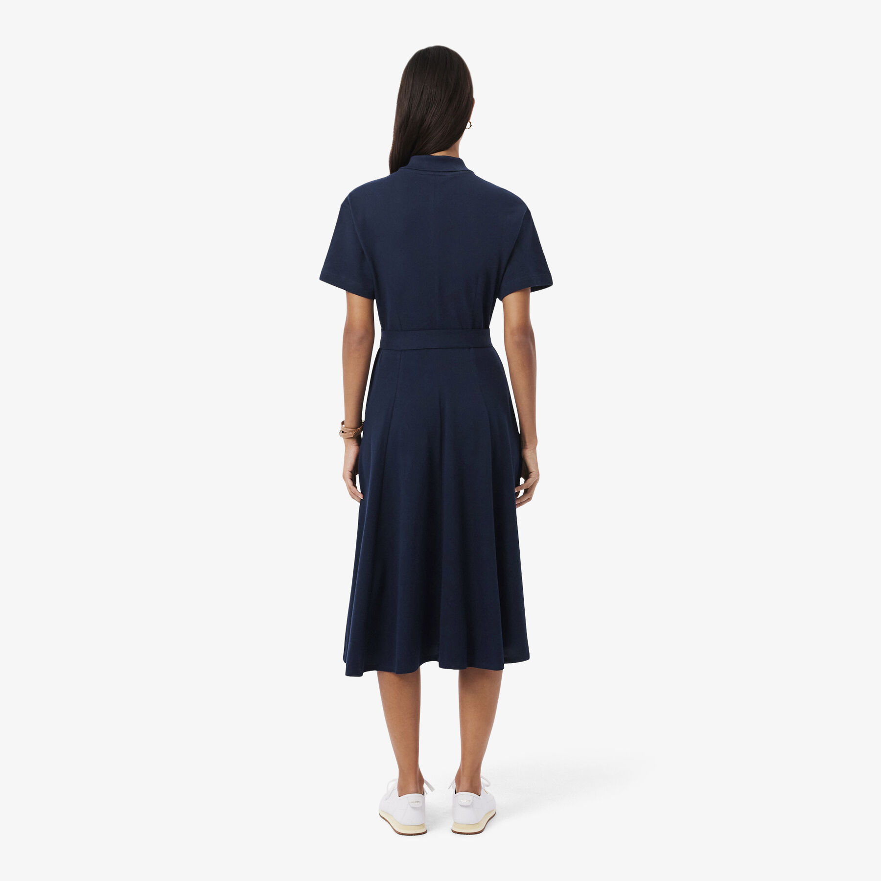 فستان بولو قصير من قماش البيكيه الصغير Flared Petit Pique Polo Dress - EF9621-00-166