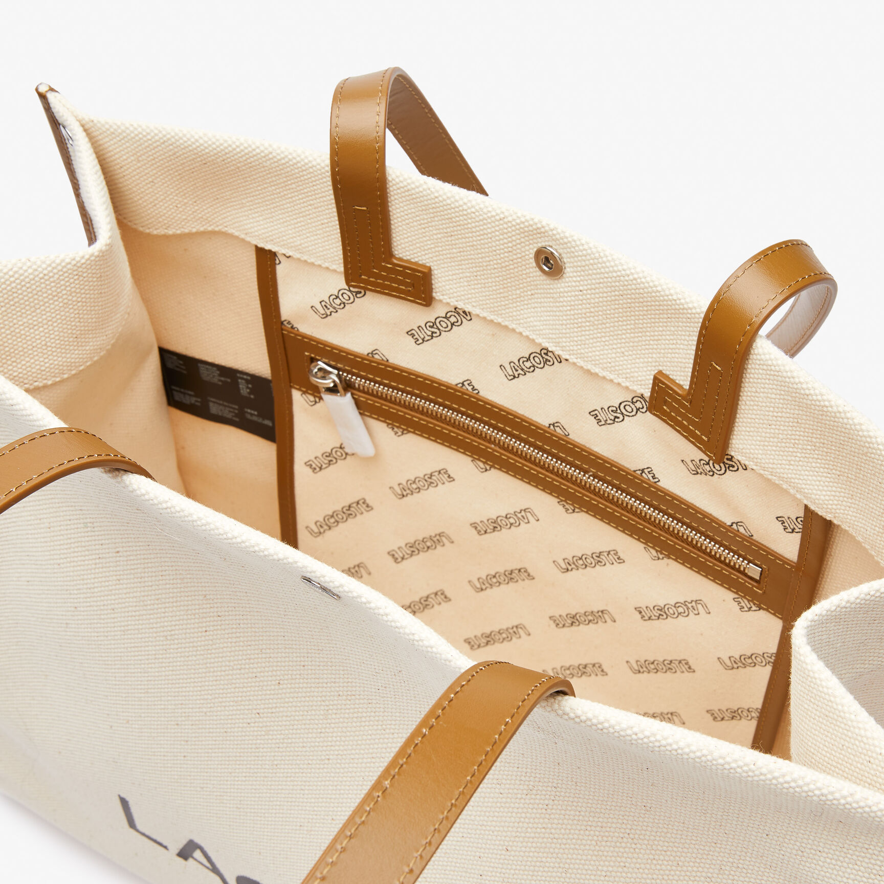 حقيبة يد مربعة قنب قطن بشعار الماركة للنساء مجموعة Héritage Canvas