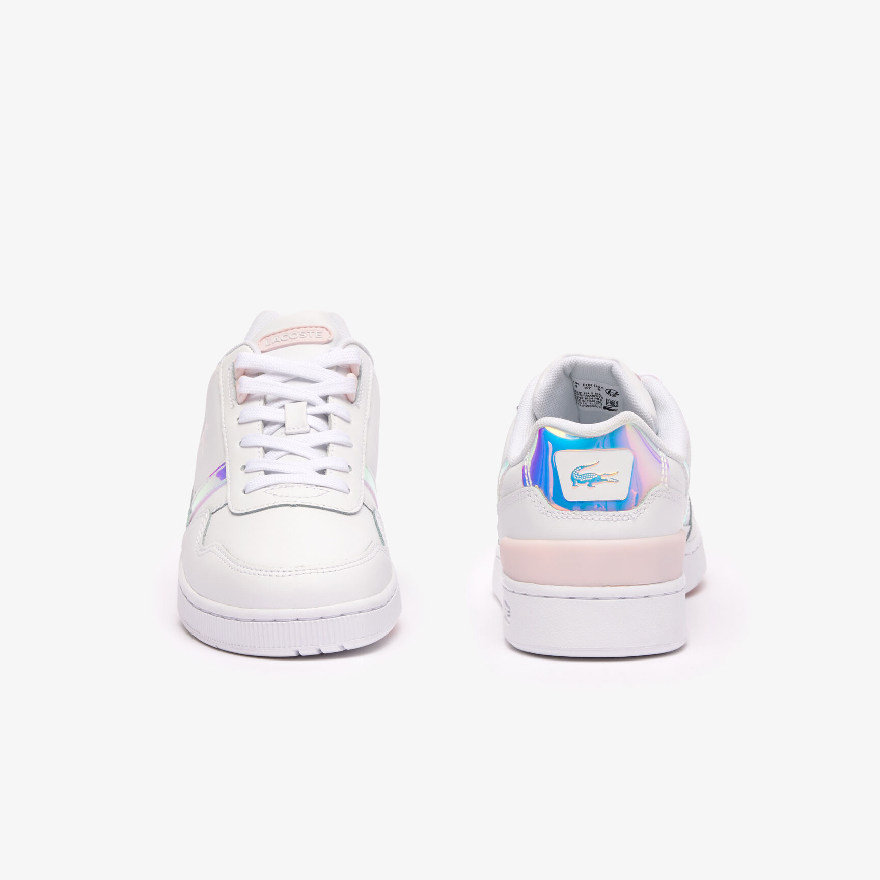 حذاء رياضي نسائي مصنوع من الجلد بلون الباستيل T-Clip Women's T-Clip Pastel Accent Leather Trainers - 47SFA0061-1Y9