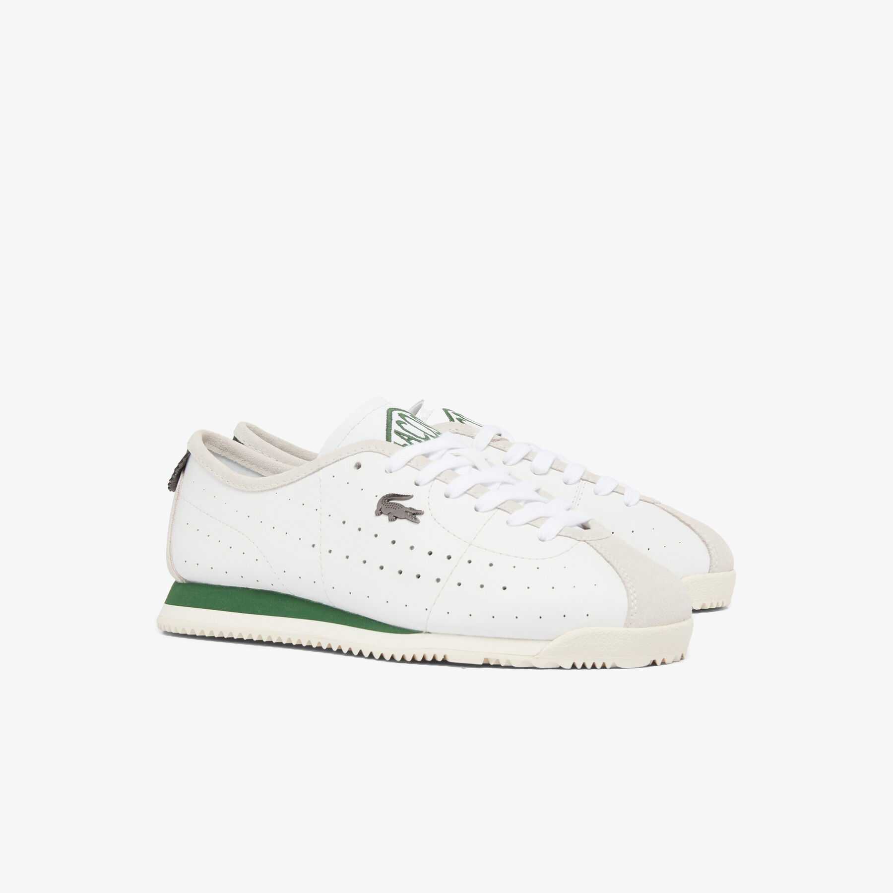 حذاء رياضي نسائي من الجلد بقصة منخفضة Women's Club-Low Leather Sneakers - 49SFA0043-1R5