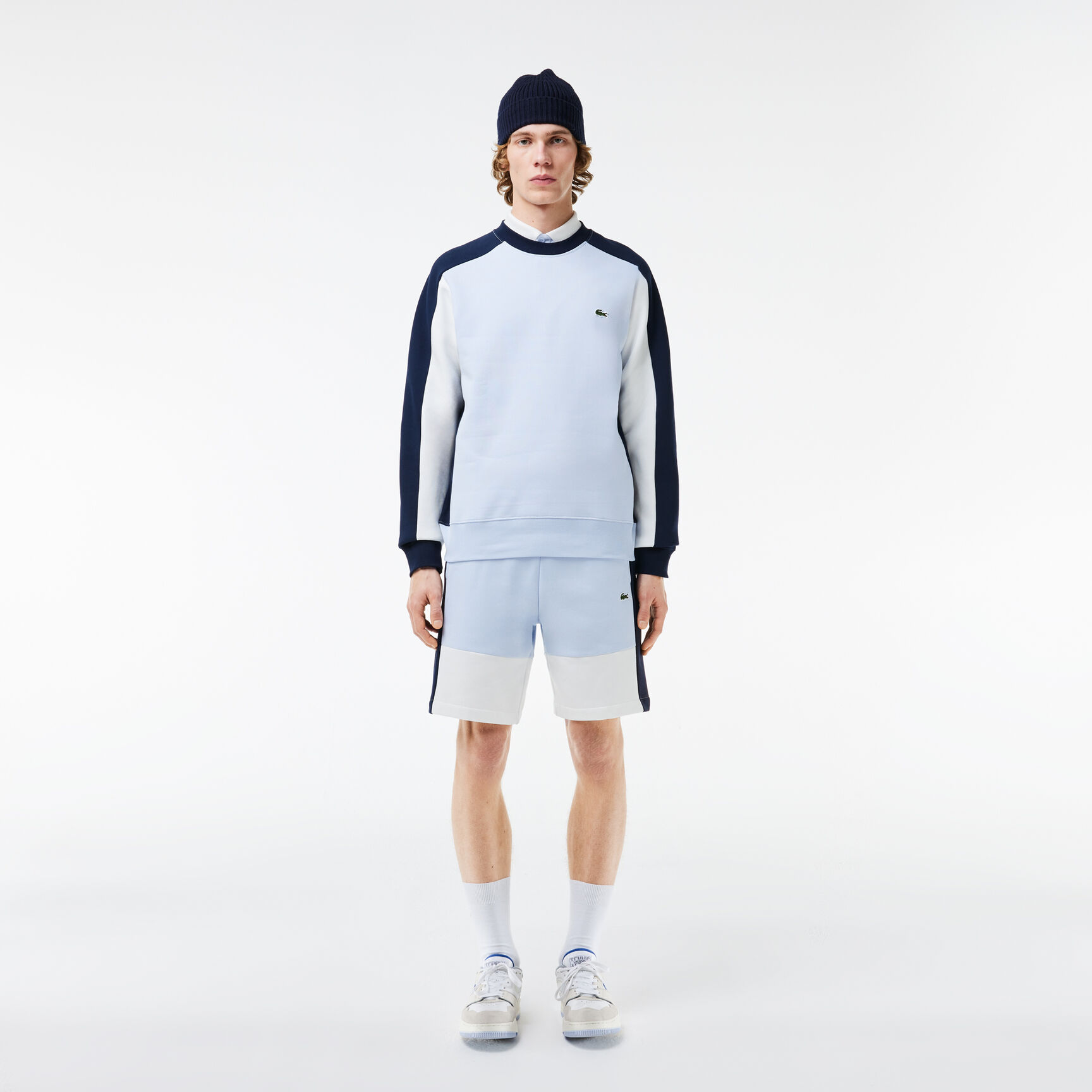 Regular Fit Brushed Fleece Colourblock Jogger Shorts - GH1319-00-IHI