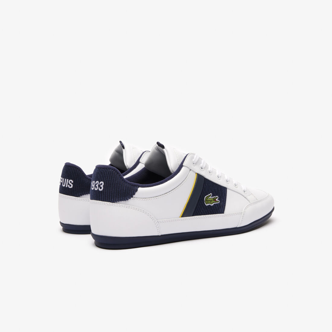 سنيكرز شايمون جلد وقماش مضلع للرجال Men's Chaymon Leather and Corduroy Trainers - 46CMA0007-042