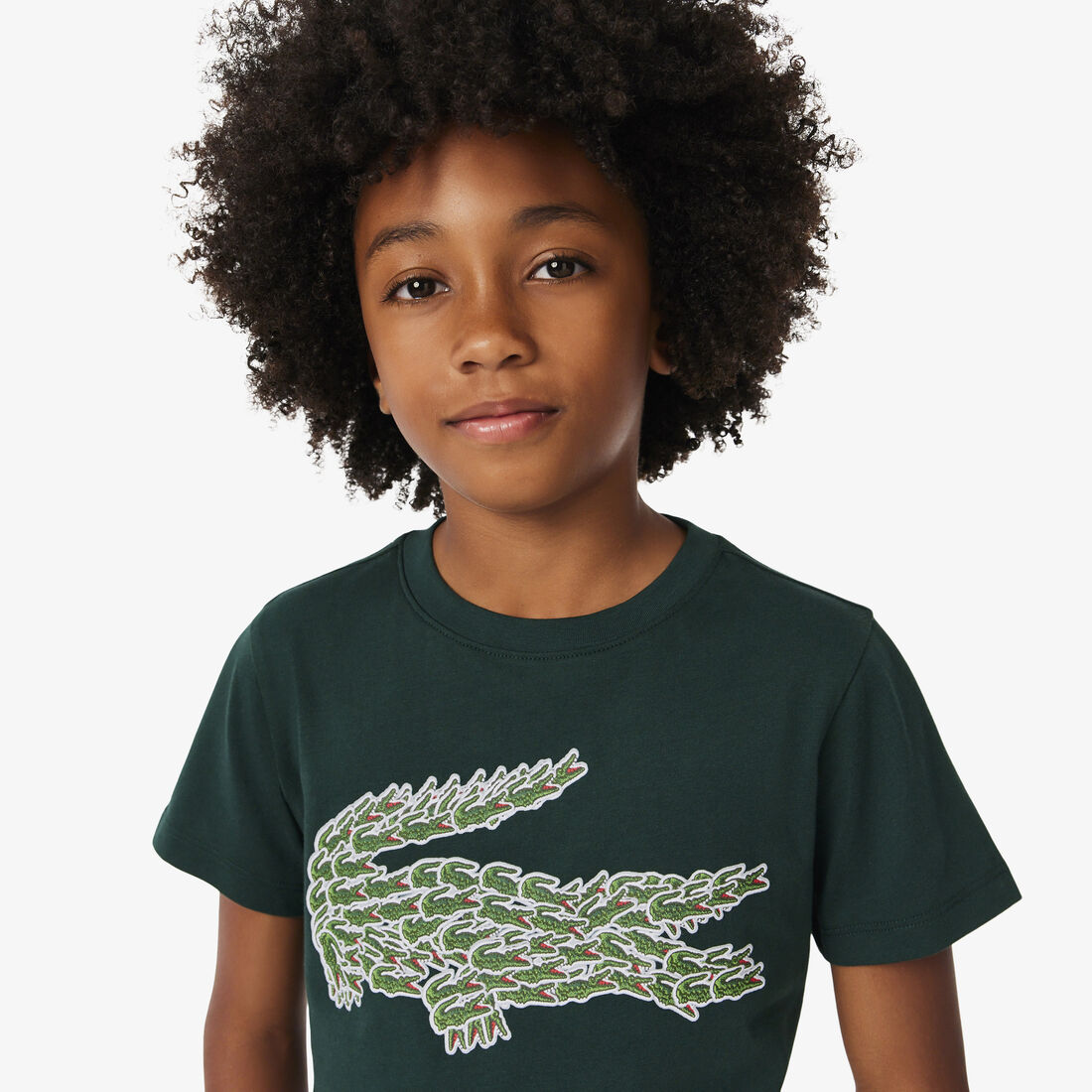 تي شيرت قطني بطبعة تمساح Crocodile Print Cotton T-shirt - TJ0830-00-YZP